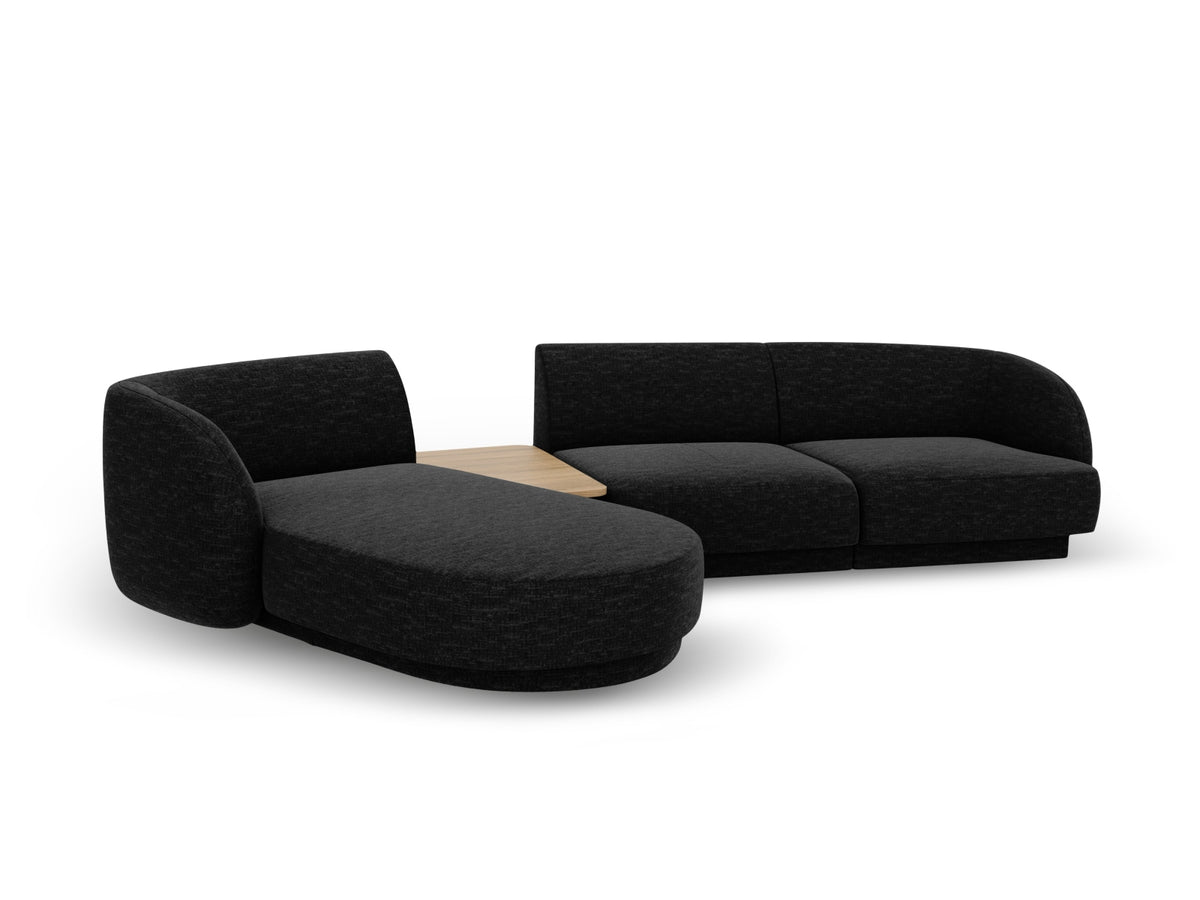 Miley Modulares Sofa links 3 Sitzer in Black-Haga präsentiert im Onlineshop von KAQTU Design AG. L-Sofa links ist von Micadoni