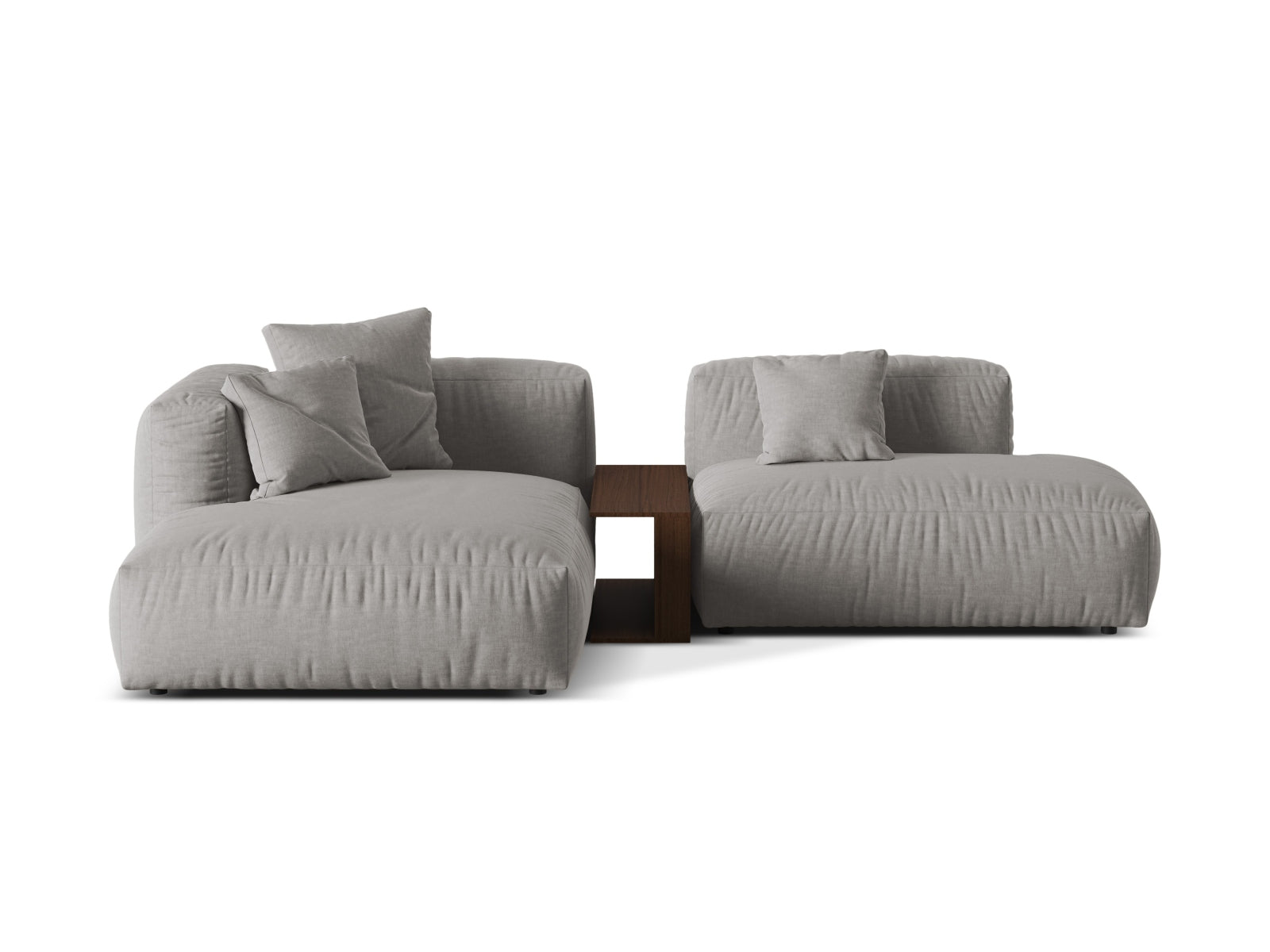 Martina Modulares Ecksofa links 2 Sitzer in Light Grey präsentiert im Onlineshop von KAQTU Design AG. Ecksofa links ist von Micadoni