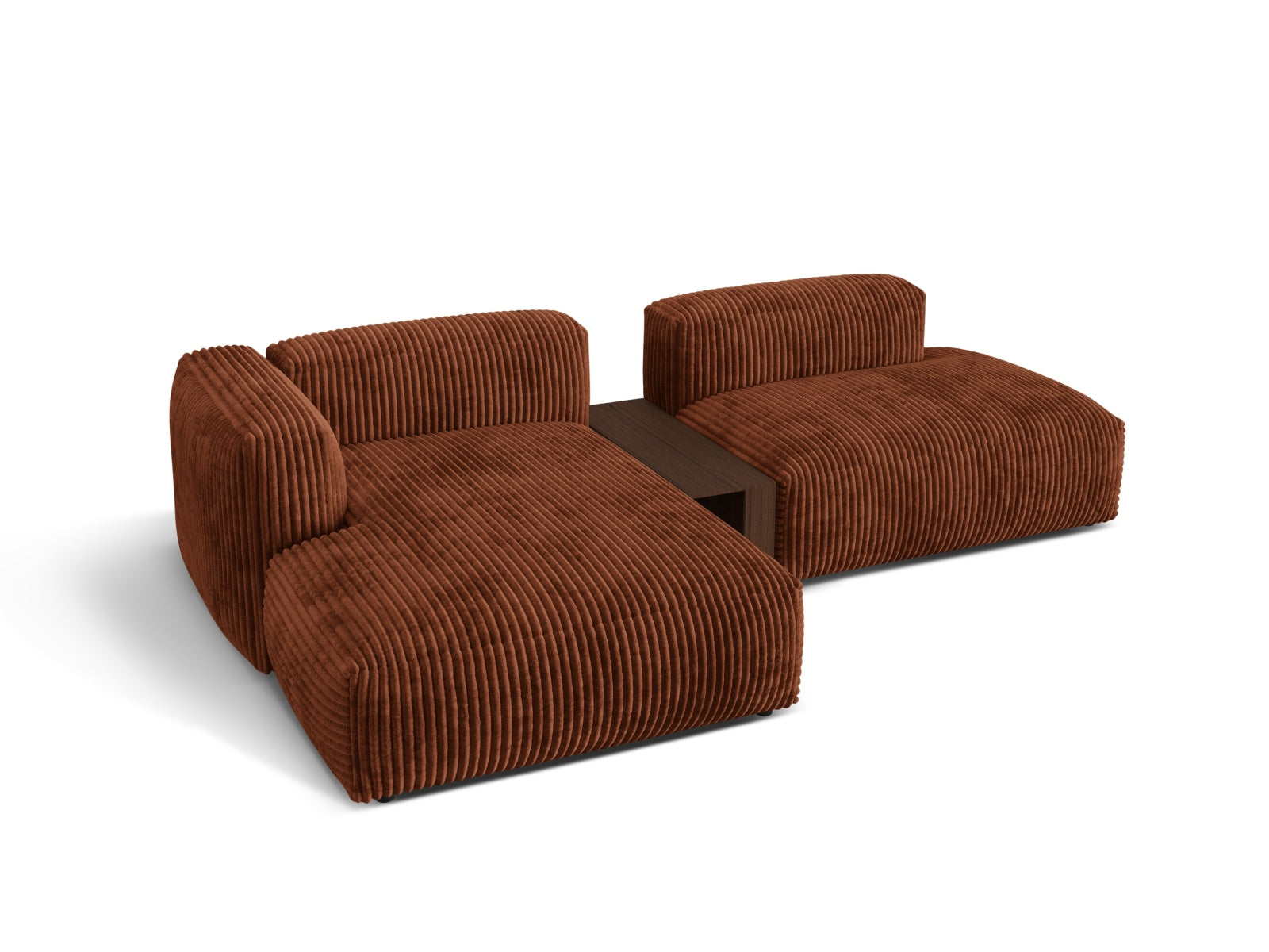 Martina Modulares Ecksofa links 2 Sitzer in Brick präsentiert im Onlineshop von KAQTU Design AG. Ecksofa links ist von Micadoni