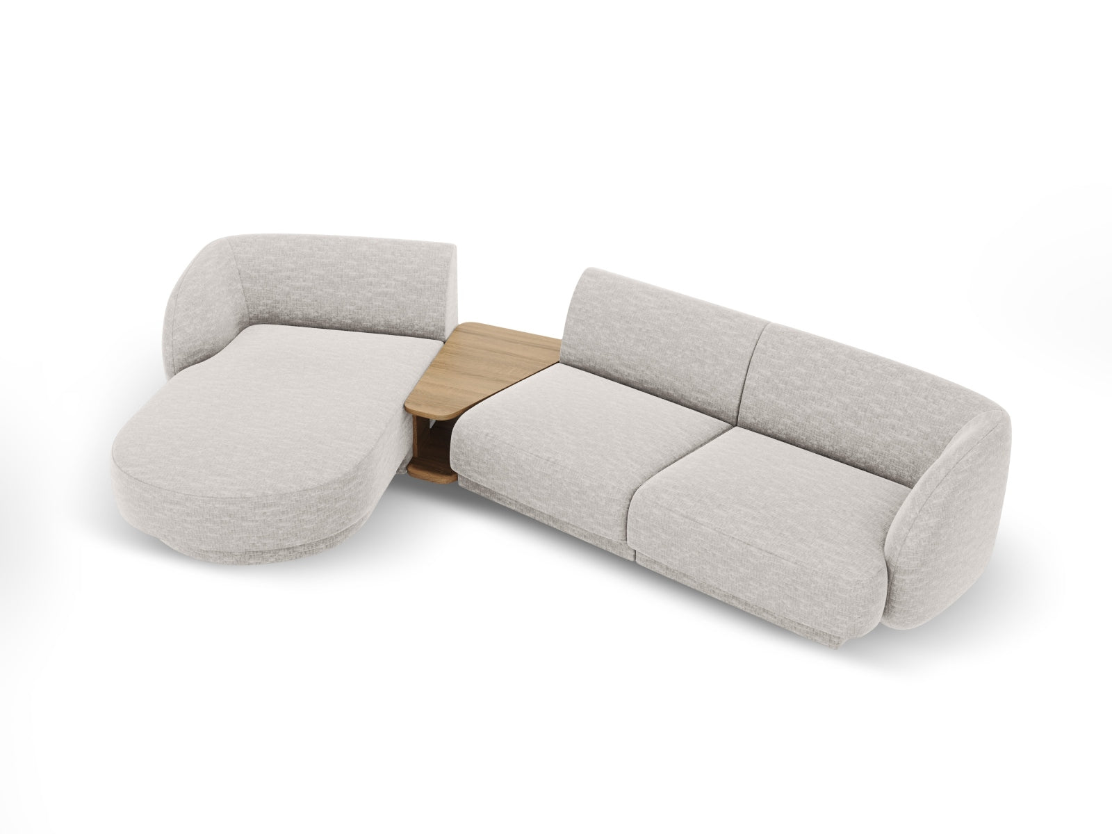 Miley Modulares Sofa links 3 Sitzer in Silver präsentiert im Onlineshop von KAQTU Design AG. L-Sofa links ist von Micadoni