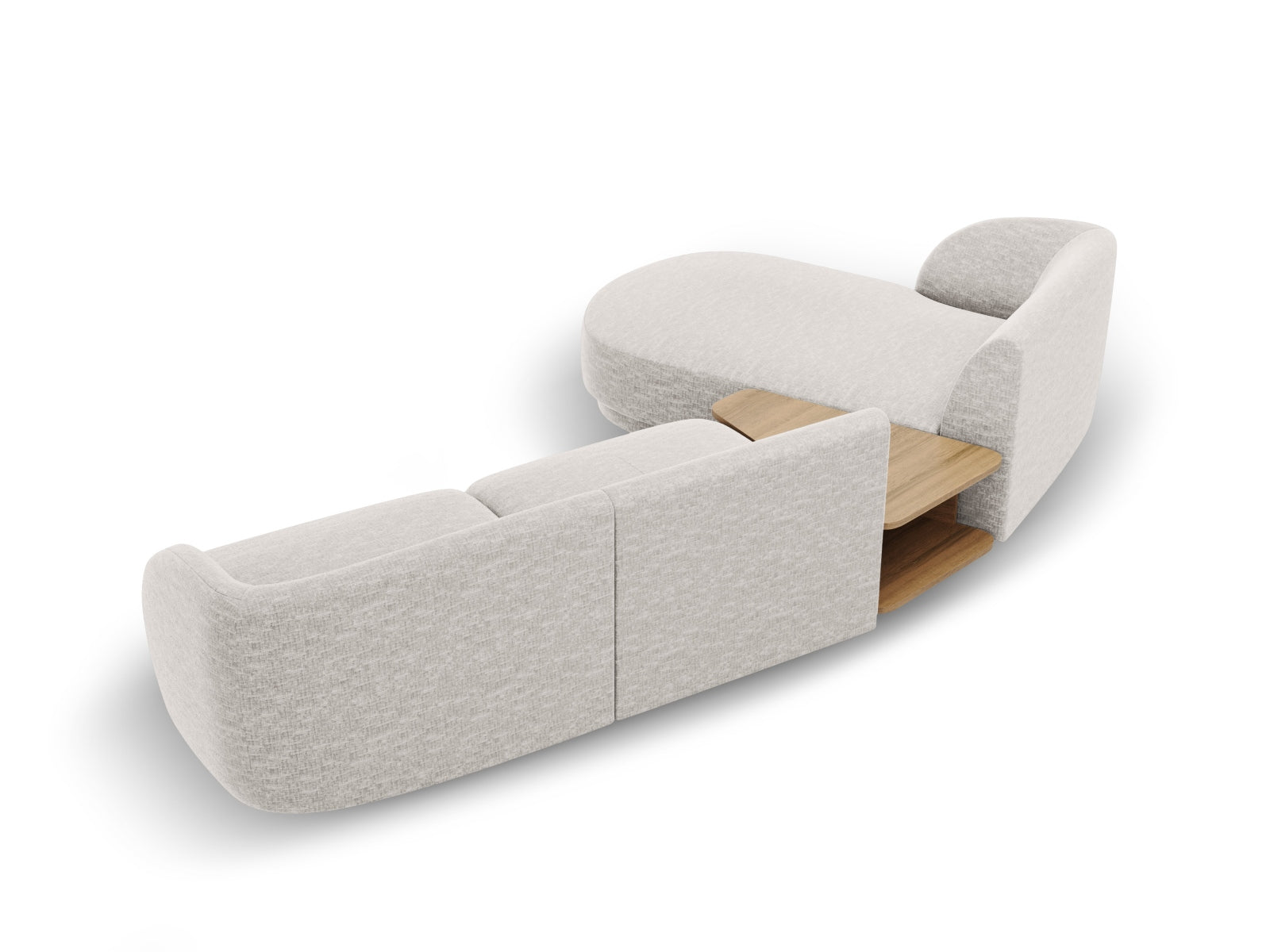 Miley Modulares Sofa links 3 Sitzer in Silver präsentiert im Onlineshop von KAQTU Design AG. L-Sofa links ist von Micadoni