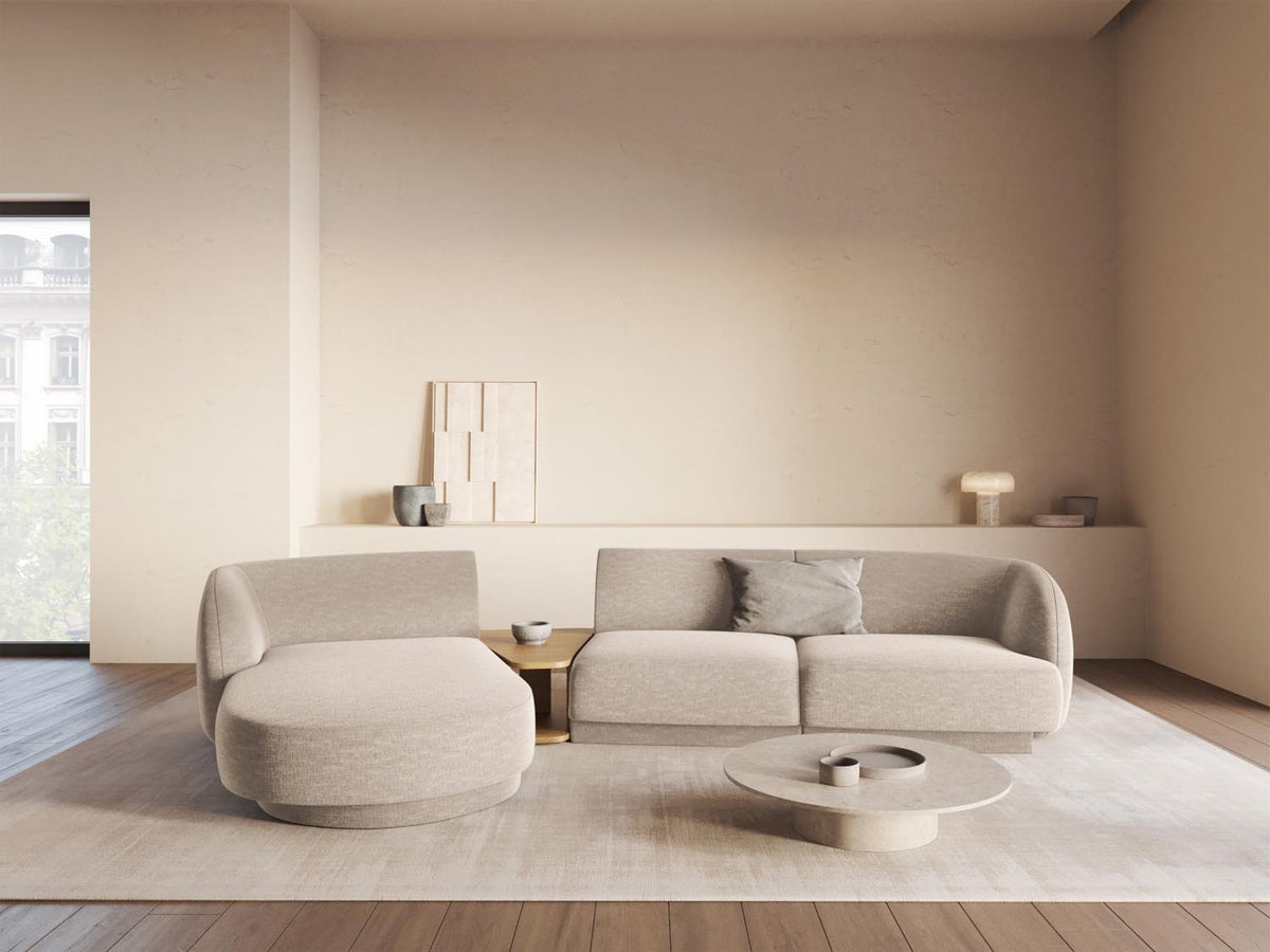 Miley Modulares Sofa links 3 Sitzer in Beige-Eden präsentiert im Onlineshop von KAQTU Design AG. L-Sofa links ist von Micadoni