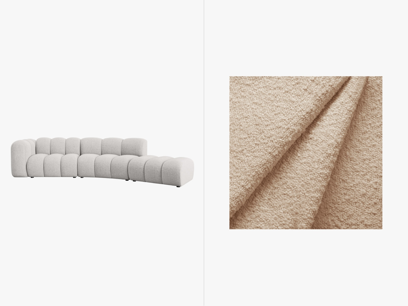 Lupine Modulares Sofa rechts 5 Sitzer in Beige-Baloo präsentiert im Onlineshop von KAQTU Design AG. L-Sofa rechts ist von Micadoni