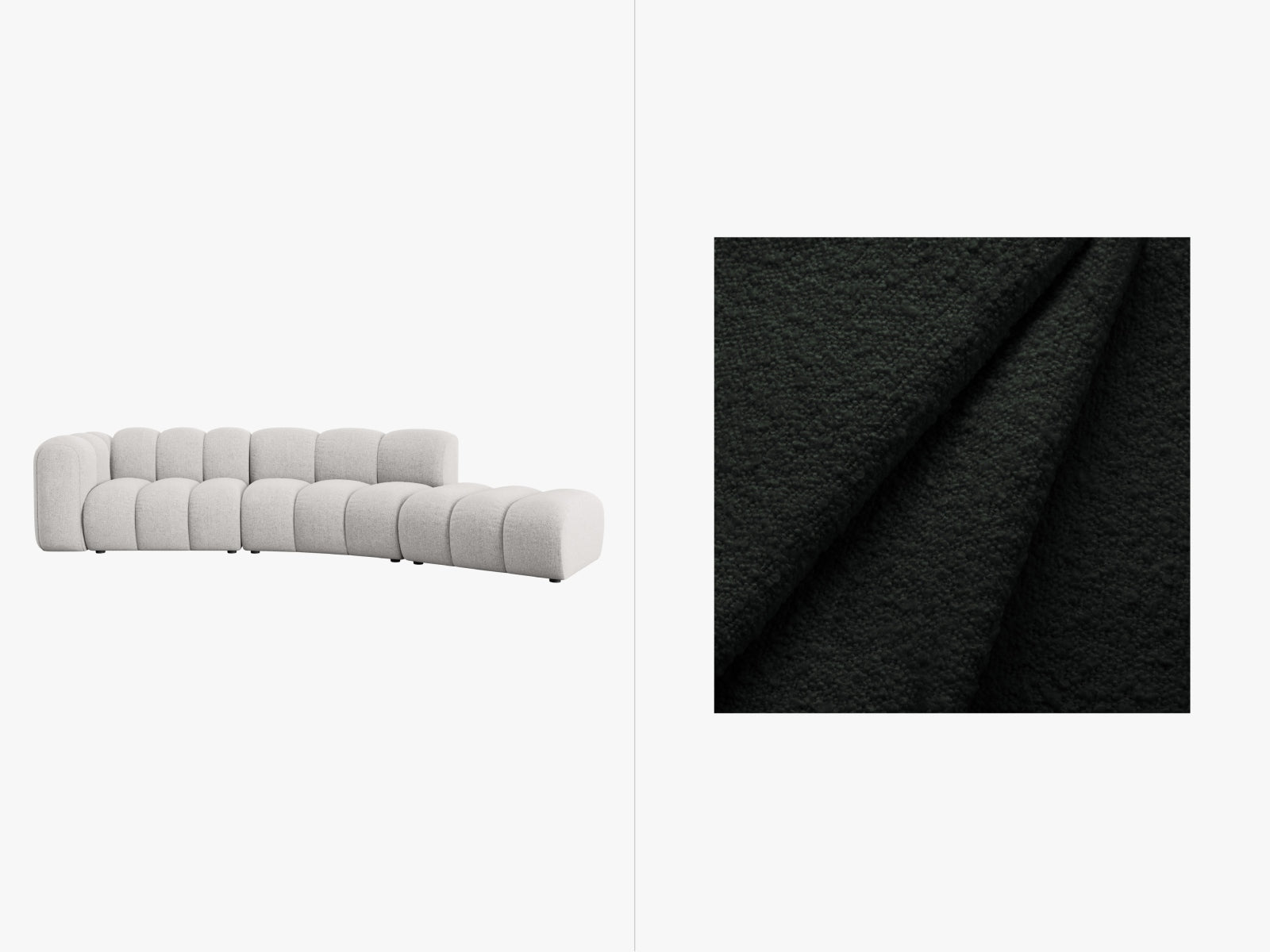 Lupine Modulares Sofa rechts 5 Sitzer in Black-Baloo präsentiert im Onlineshop von KAQTU Design AG. L-Sofa rechts ist von Micadoni