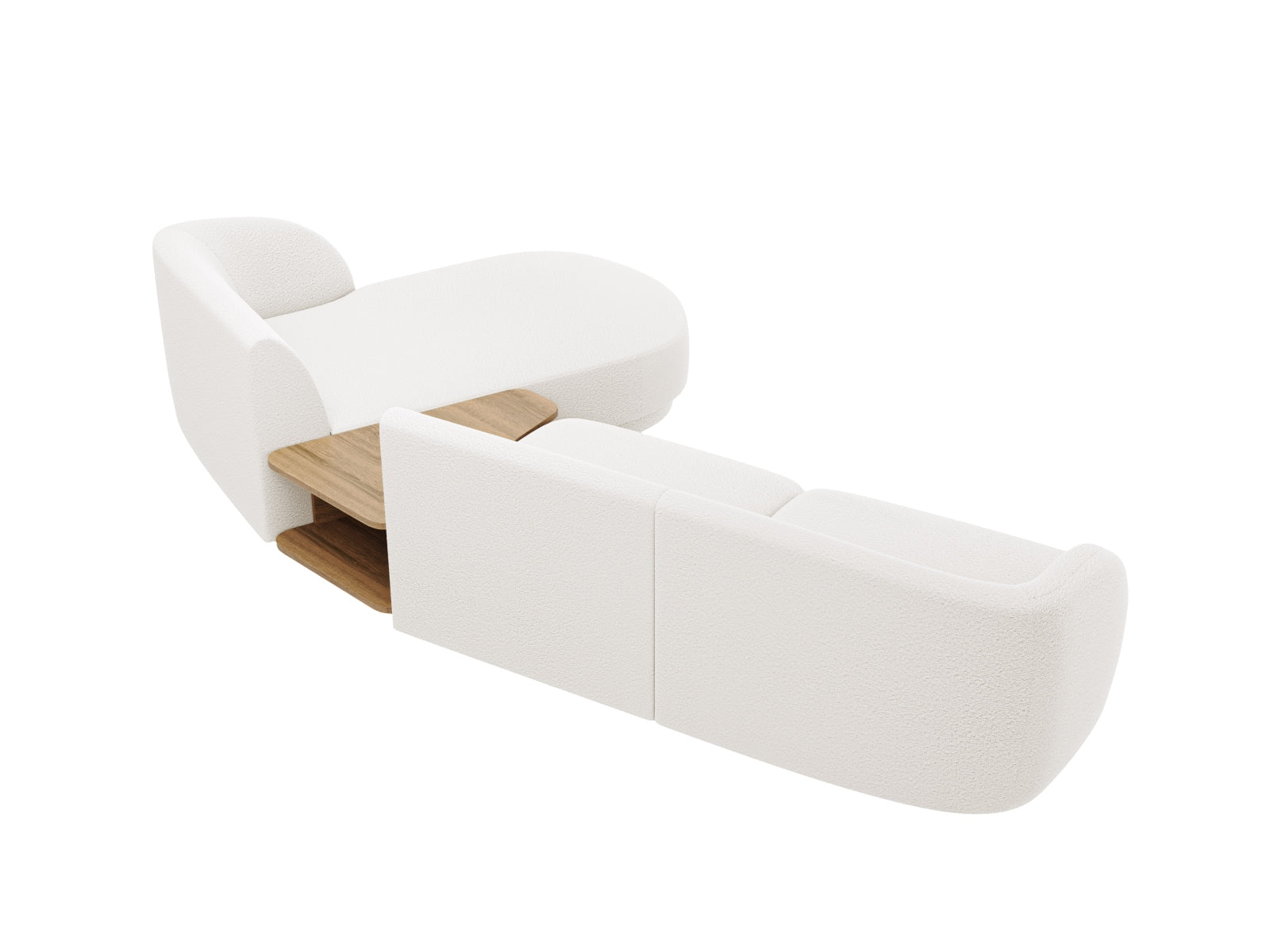 Miley Modulares Sofa rechts 3 Sitzer in White präsentiert im Onlineshop von KAQTU Design AG. L-Sofa rechts ist von Micadoni
