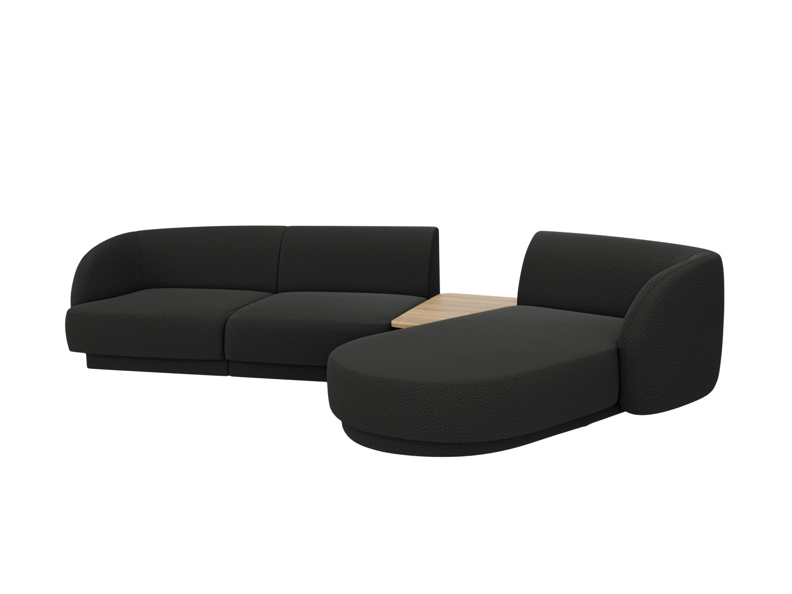 Miley Modulares Sofa rechts 3 Sitzer in Black präsentiert im Onlineshop von KAQTU Design AG. L-Sofa rechts ist von Micadoni