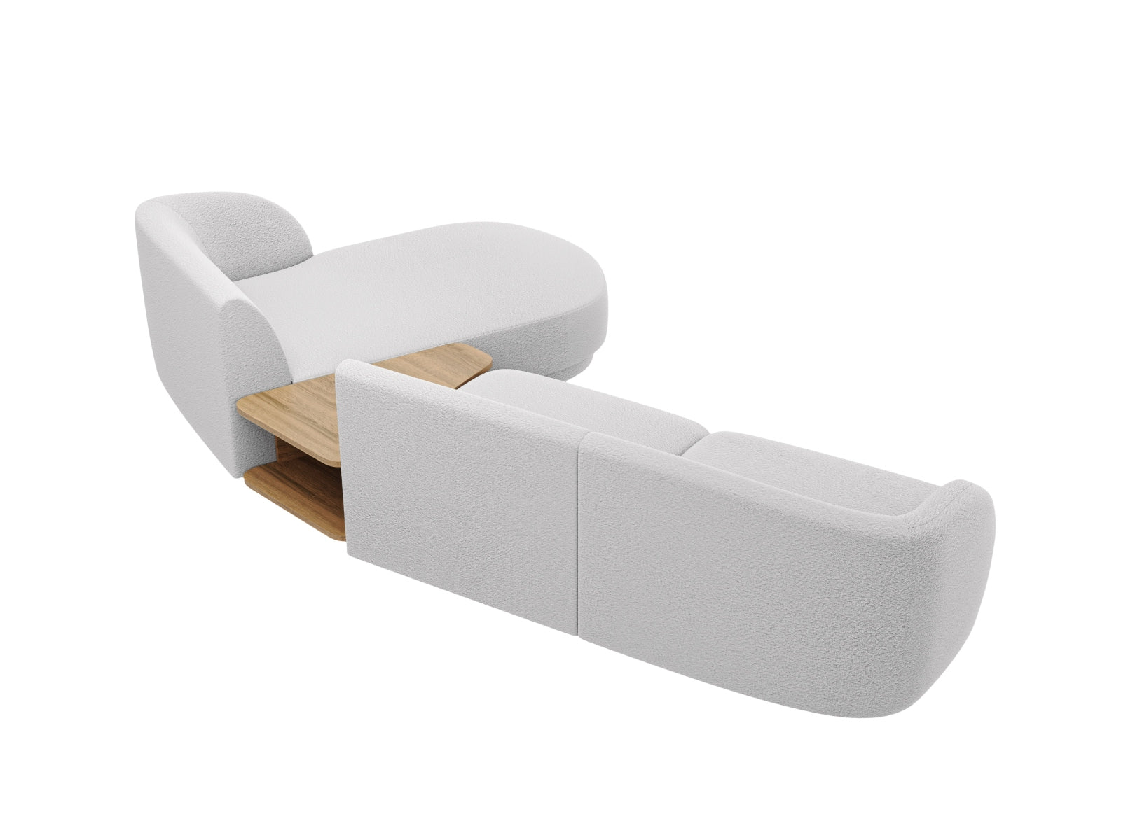 Miley Modulares Sofa rechts 3 Sitzer in Light Grey präsentiert im Onlineshop von KAQTU Design AG. L-Sofa rechts ist von Micadoni