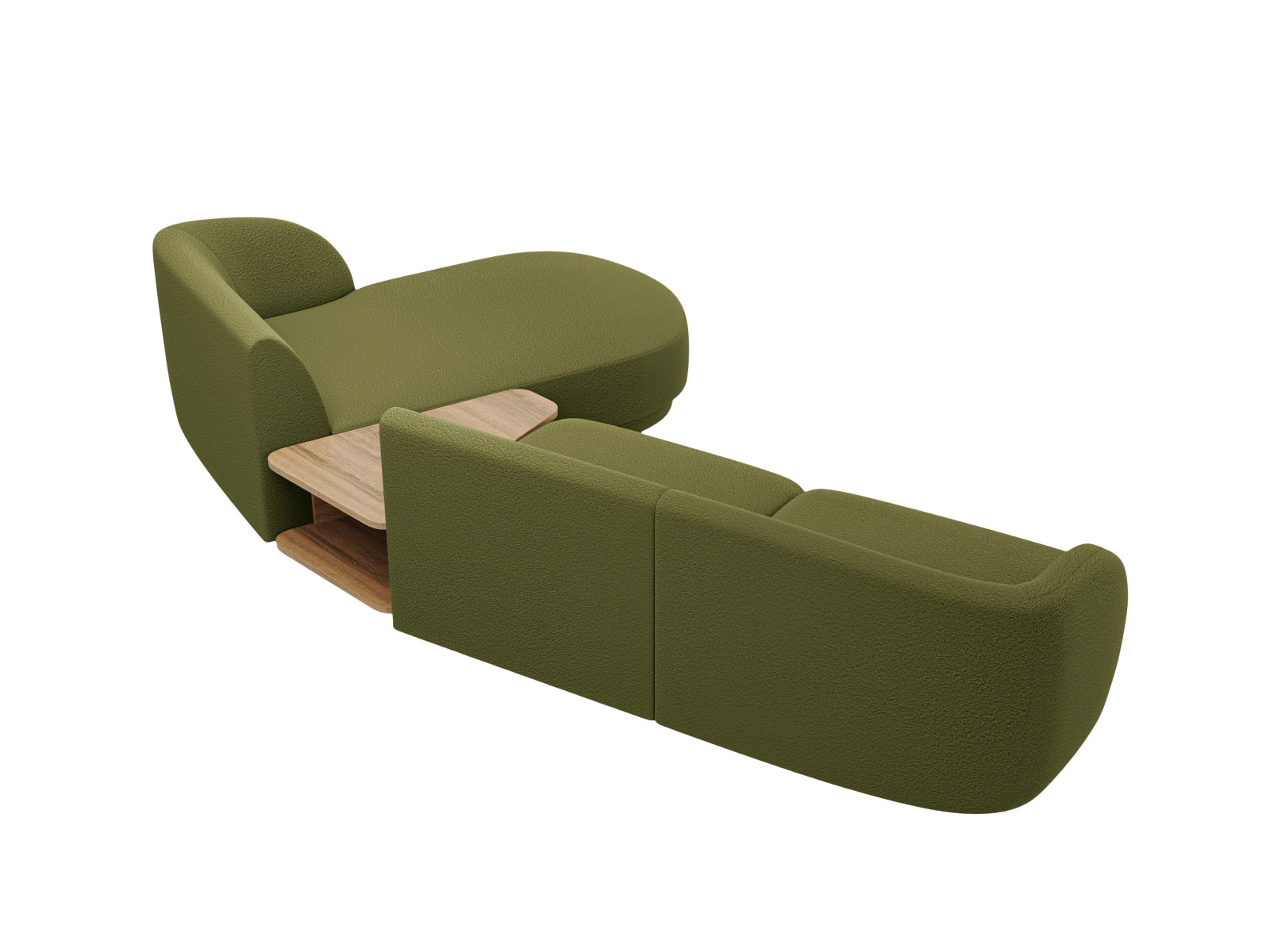 Miley Modulares Sofa rechts 3 Sitzer in Dark Olive Green präsentiert im Onlineshop von KAQTU Design AG. L-Sofa rechts ist von Micadoni