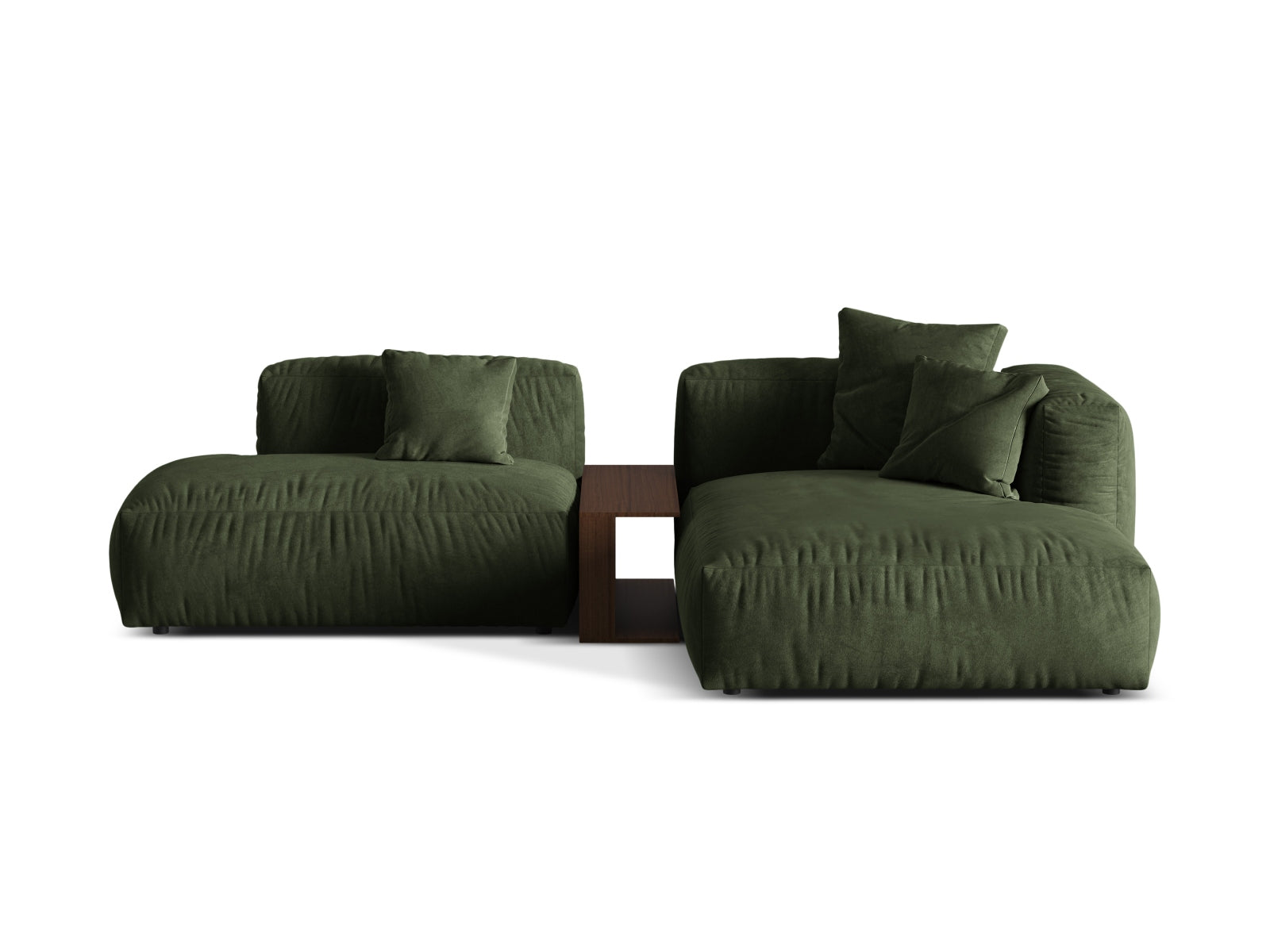 Martina Modulares Ecksofa rechts 2 Sitzer in Green präsentiert im Onlineshop von KAQTU Design AG. Ecksofa rechts ist von Micadoni