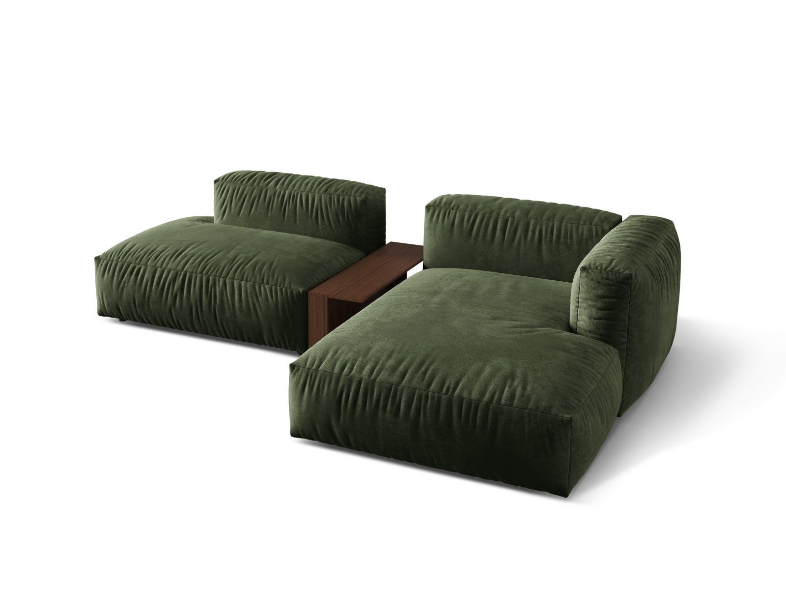 Martina Modulares Ecksofa rechts 2 Sitzer in Green präsentiert im Onlineshop von KAQTU Design AG. Ecksofa rechts ist von Micadoni