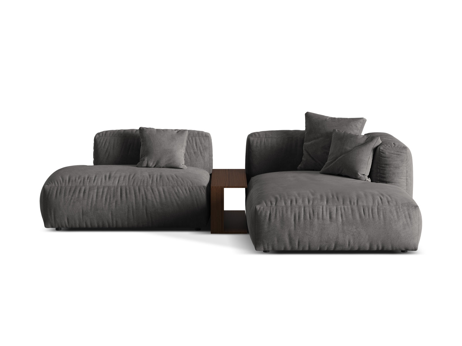 Martina Modulares Ecksofa rechts 2 Sitzer in Grey präsentiert im Onlineshop von KAQTU Design AG. Ecksofa rechts ist von Micadoni