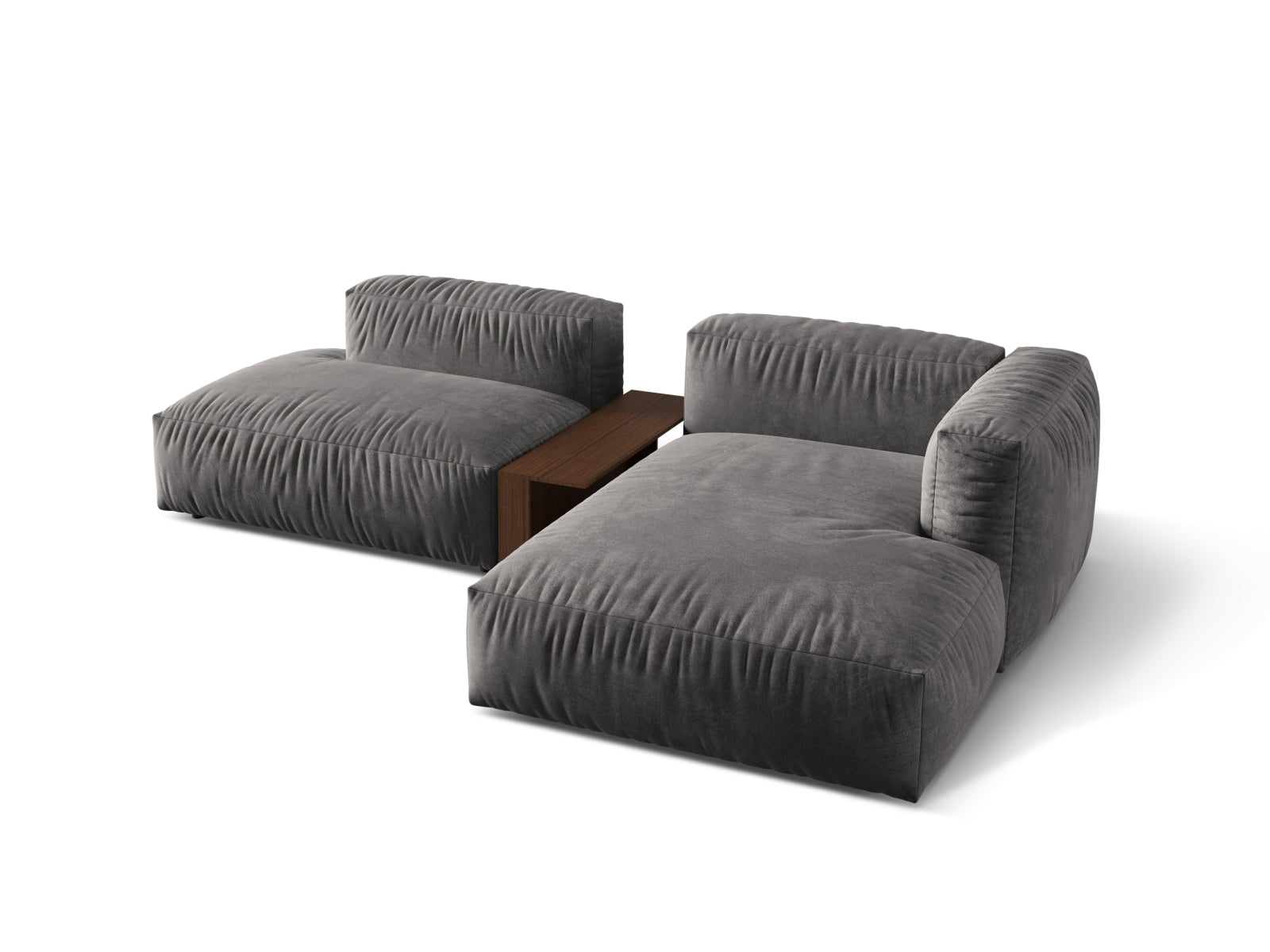 Martina Modulares Ecksofa rechts 2 Sitzer in Grey präsentiert im Onlineshop von KAQTU Design AG. Ecksofa rechts ist von Micadoni