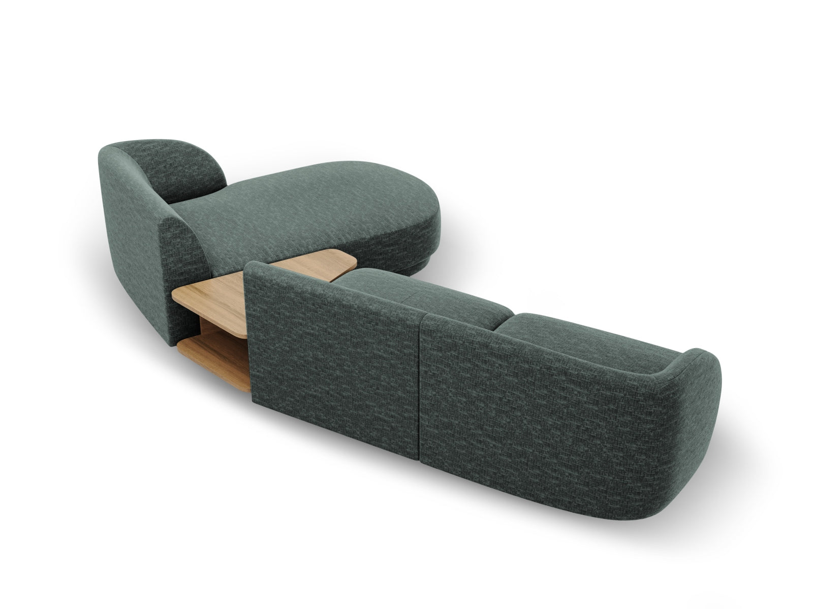 Miley Modulares Sofa rechts 3 Sitzer in Petrol präsentiert im Onlineshop von KAQTU Design AG. L-Sofa rechts ist von Micadoni