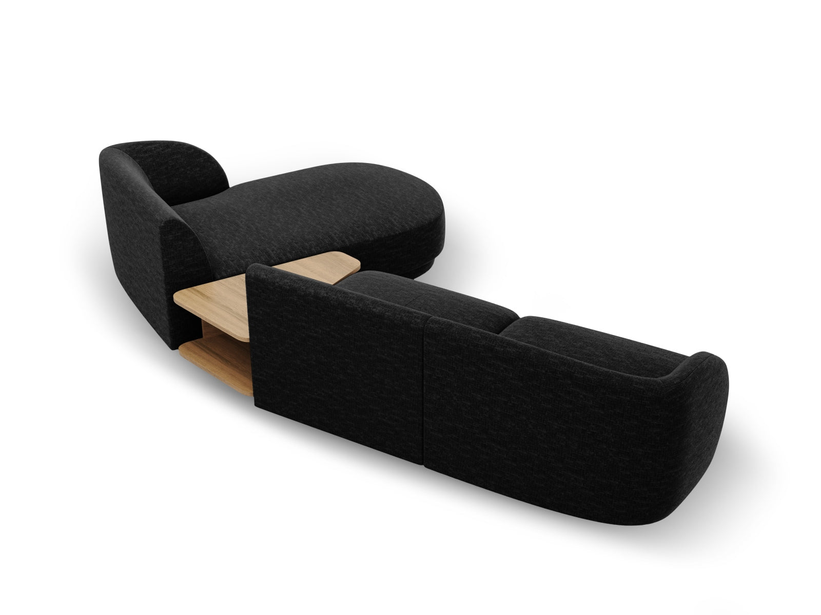 Miley Modulares Sofa rechts 3 Sitzer in Black präsentiert im Onlineshop von KAQTU Design AG. L-Sofa rechts ist von Micadoni