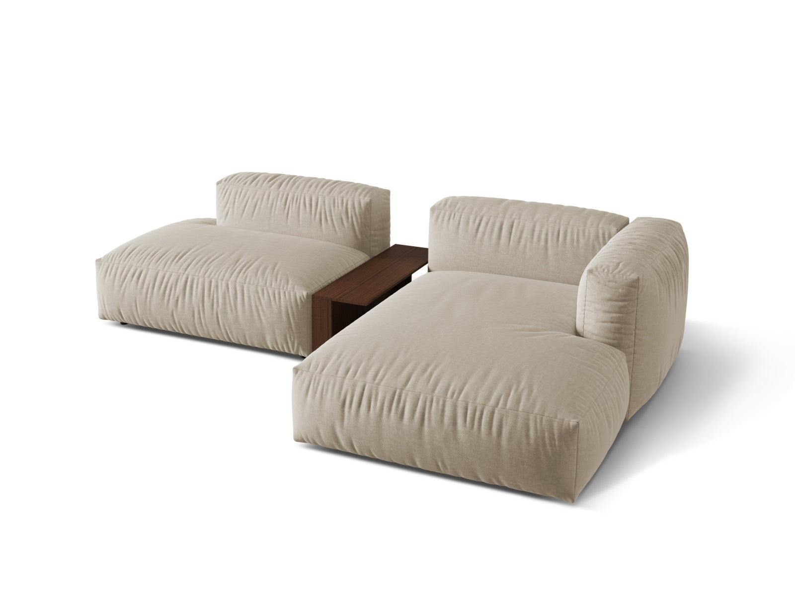 Martina Modulares Ecksofa rechts 2 Sitzer in Light Beige präsentiert im Onlineshop von KAQTU Design AG. Ecksofa rechts ist von Micadoni