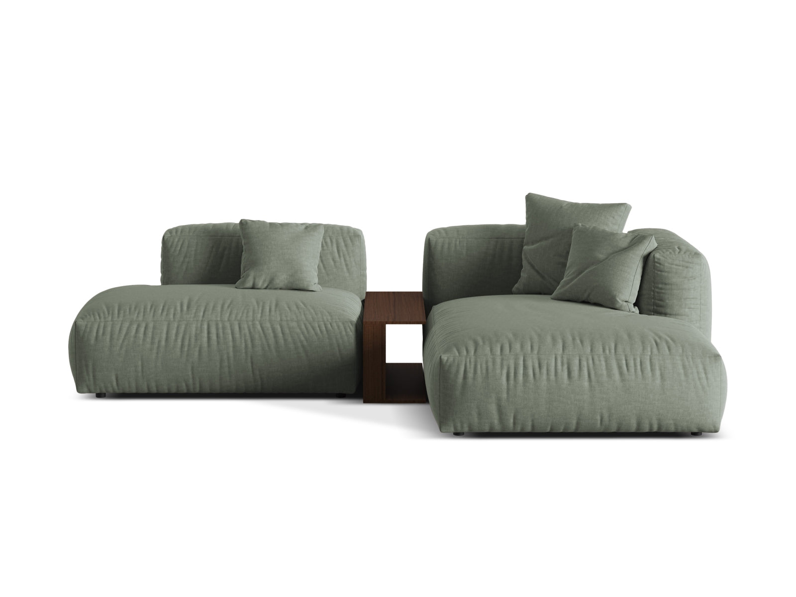 Martina Modulares Ecksofa rechts 2 Sitzer in Moss Green präsentiert im Onlineshop von KAQTU Design AG. Ecksofa rechts ist von Micadoni