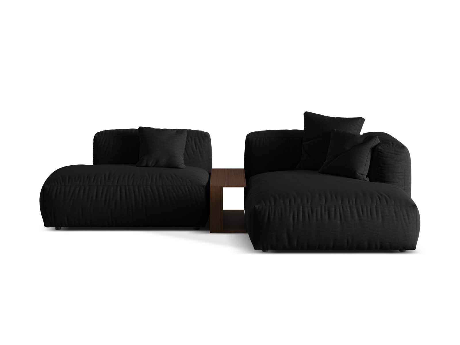 Martina Modulares Ecksofa rechts 2 Sitzer in Black präsentiert im Onlineshop von KAQTU Design AG. Ecksofa rechts ist von Micadoni