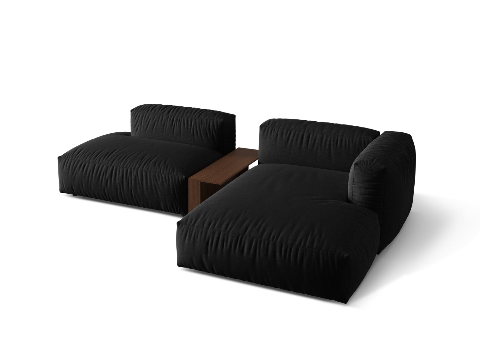 Martina Modulares Ecksofa rechts 2 Sitzer in Black präsentiert im Onlineshop von KAQTU Design AG. Ecksofa rechts ist von Micadoni
