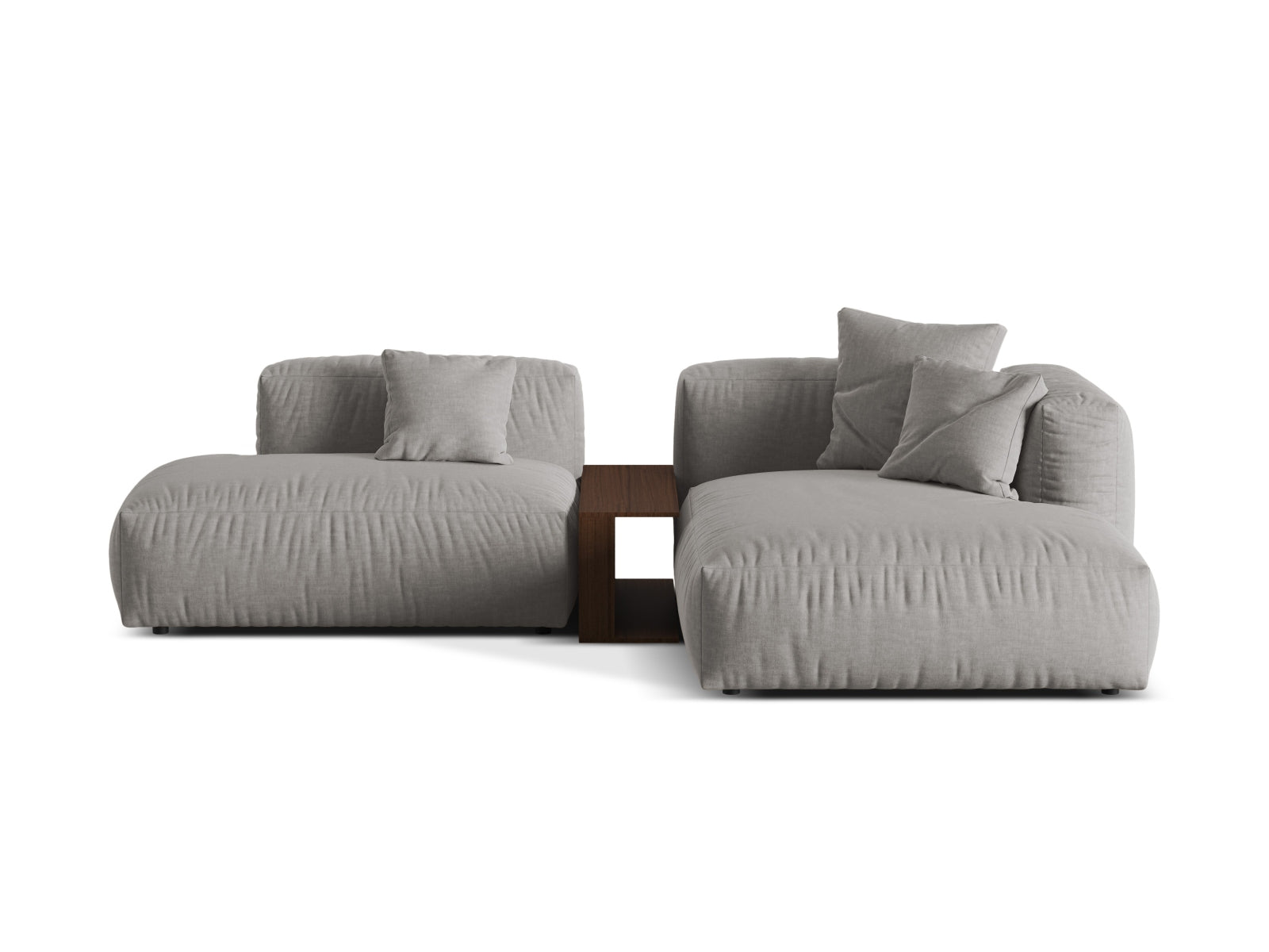 Martina Modulares Ecksofa rechts 2 Sitzer in Light Grey präsentiert im Onlineshop von KAQTU Design AG. Ecksofa rechts ist von Micadoni