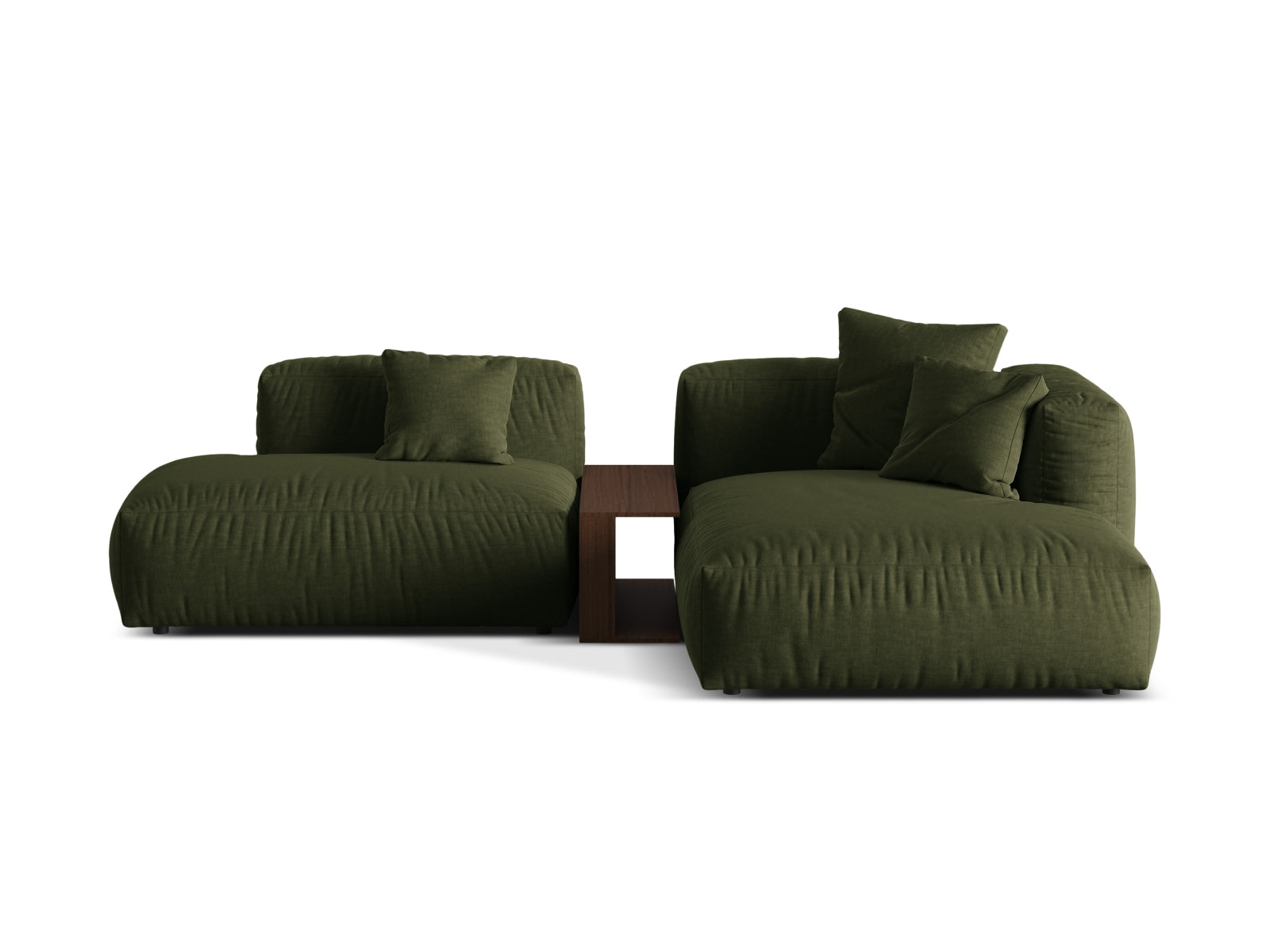Martina Modulares Ecksofa rechts 2 Sitzer in Green präsentiert im Onlineshop von KAQTU Design AG. Ecksofa rechts ist von Micadoni