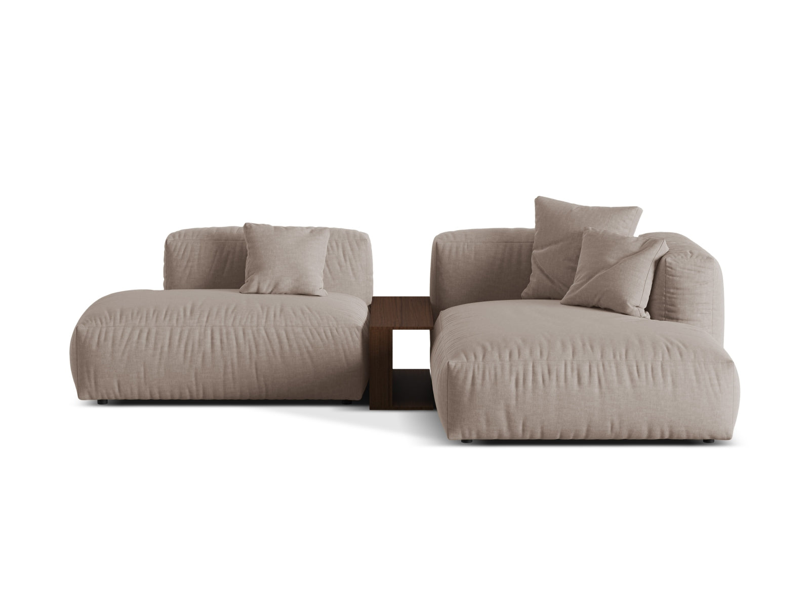 Martina Modulares Ecksofa rechts 2 Sitzer in Dark Beige präsentiert im Onlineshop von KAQTU Design AG. Ecksofa rechts ist von Micadoni