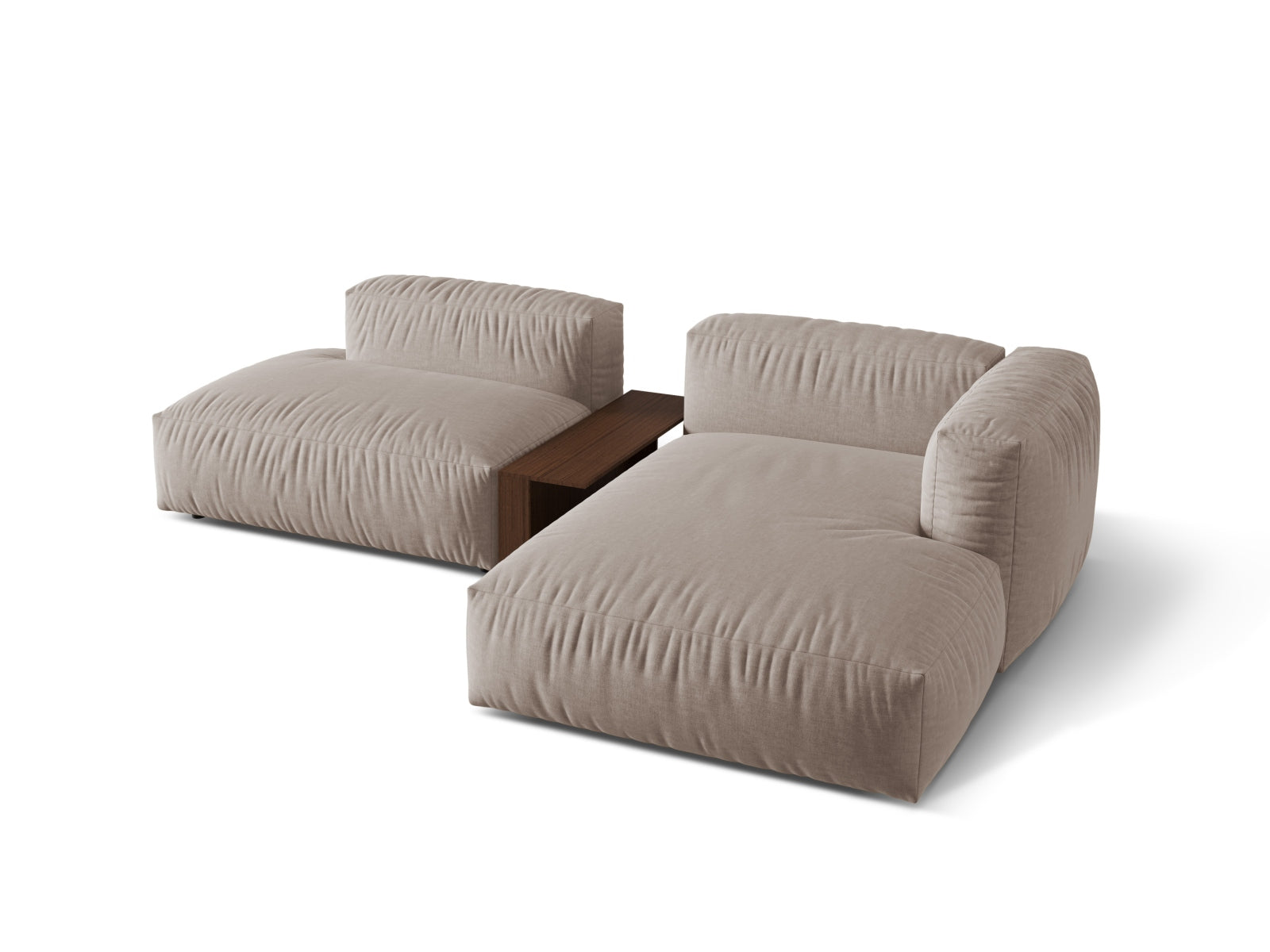 Martina Modulares Ecksofa rechts 2 Sitzer in Dark Beige präsentiert im Onlineshop von KAQTU Design AG. Ecksofa rechts ist von Micadoni