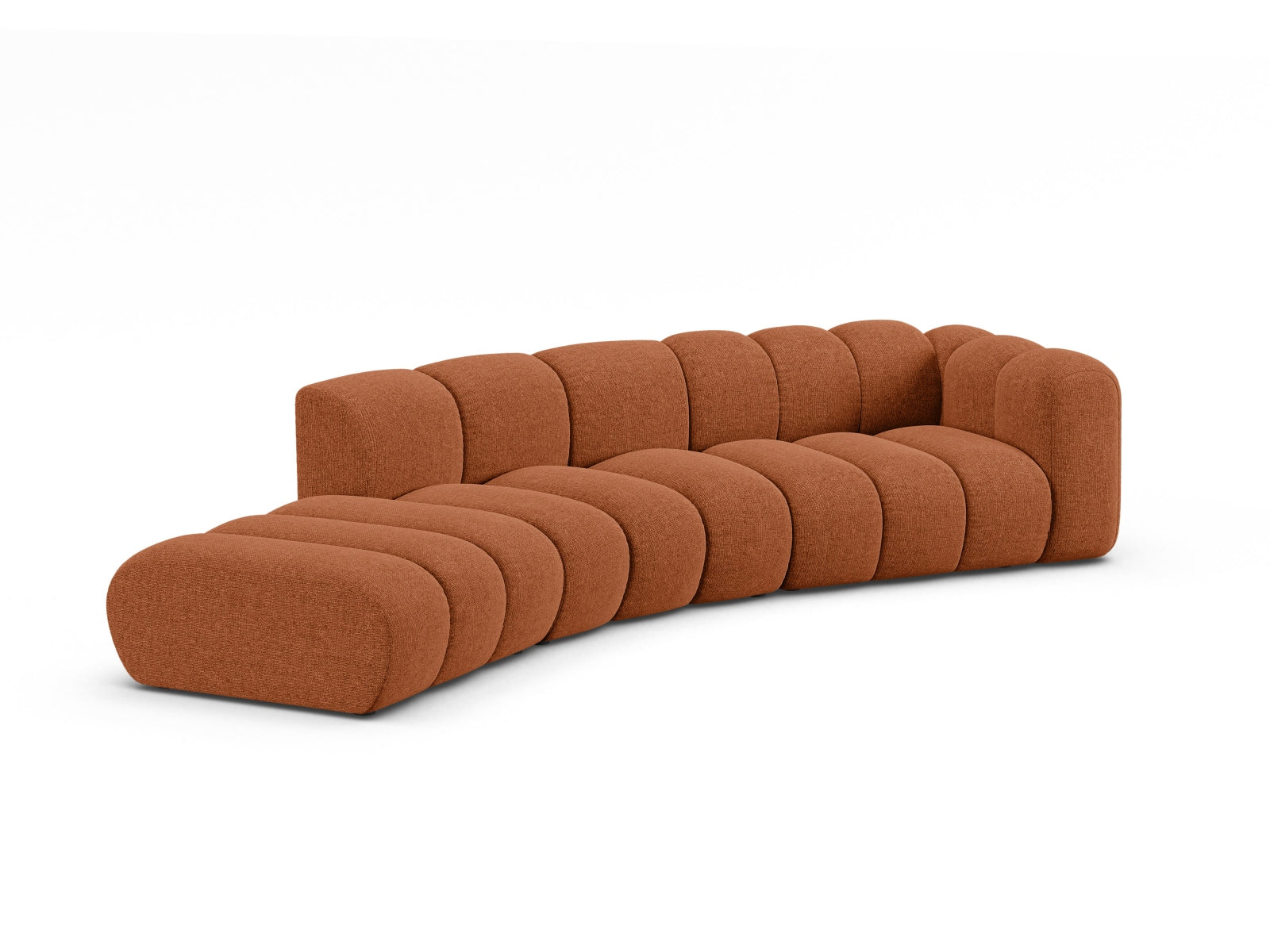 Lupine Modular Sofa rechts 5 Sitzer in Brick präsentiert im Onlineshop von KAQTU Design AG. 5er Sofa ist von Micadoni
