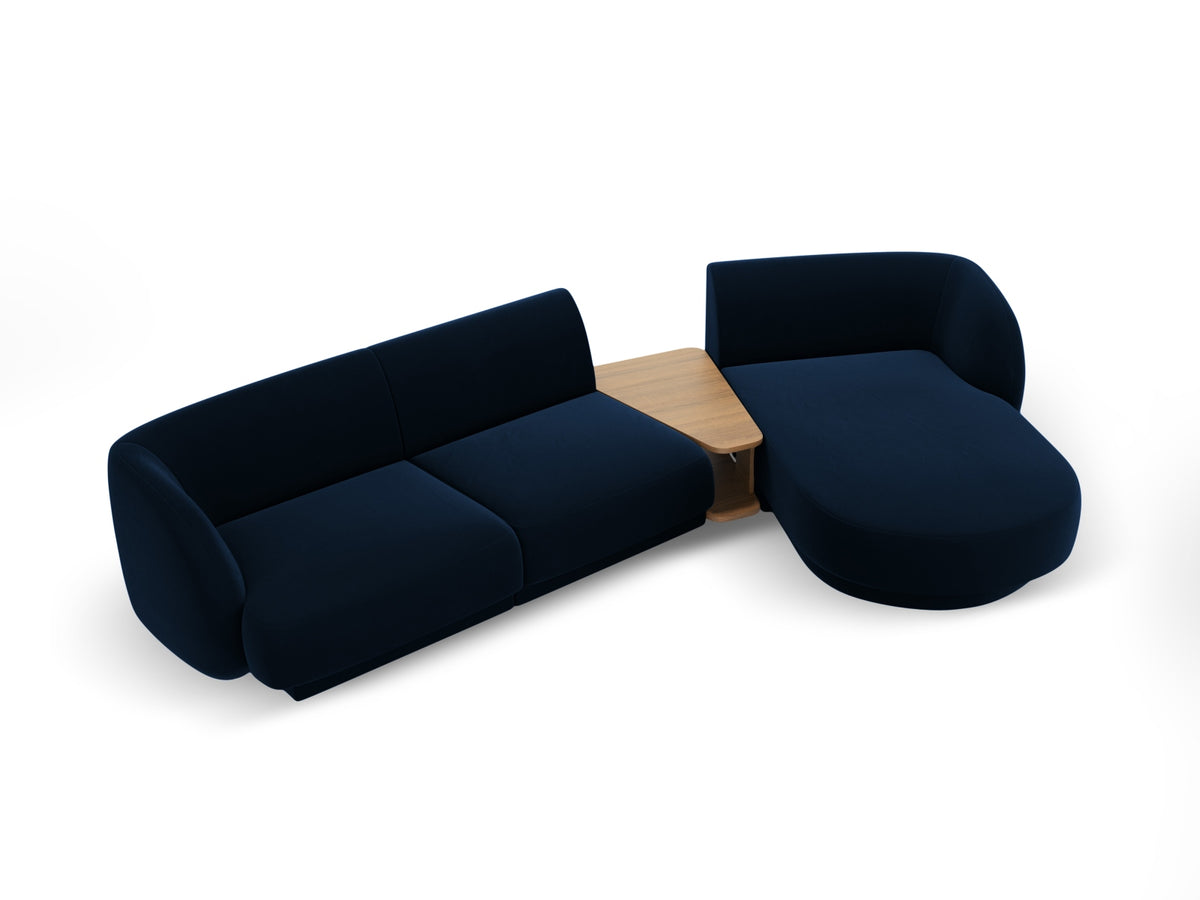 Miley Velour modulares Sofa rechts 3 Sitzer in Royal Blue-Bluvel präsentiert im Onlineshop von KAQTU Design AG. L-Sofa rechts ist von Micadoni
