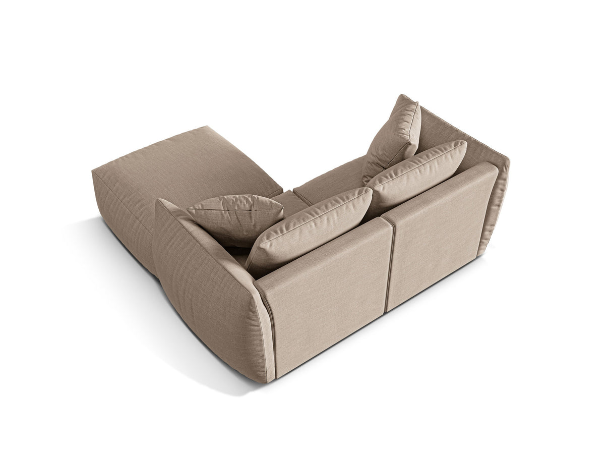 Chris Modular Ecksofa 4 Sitzer in Sand-LINS präsentiert im Onlineshop von KAQTU Design AG. L-Sofa links ist von Micadoni
