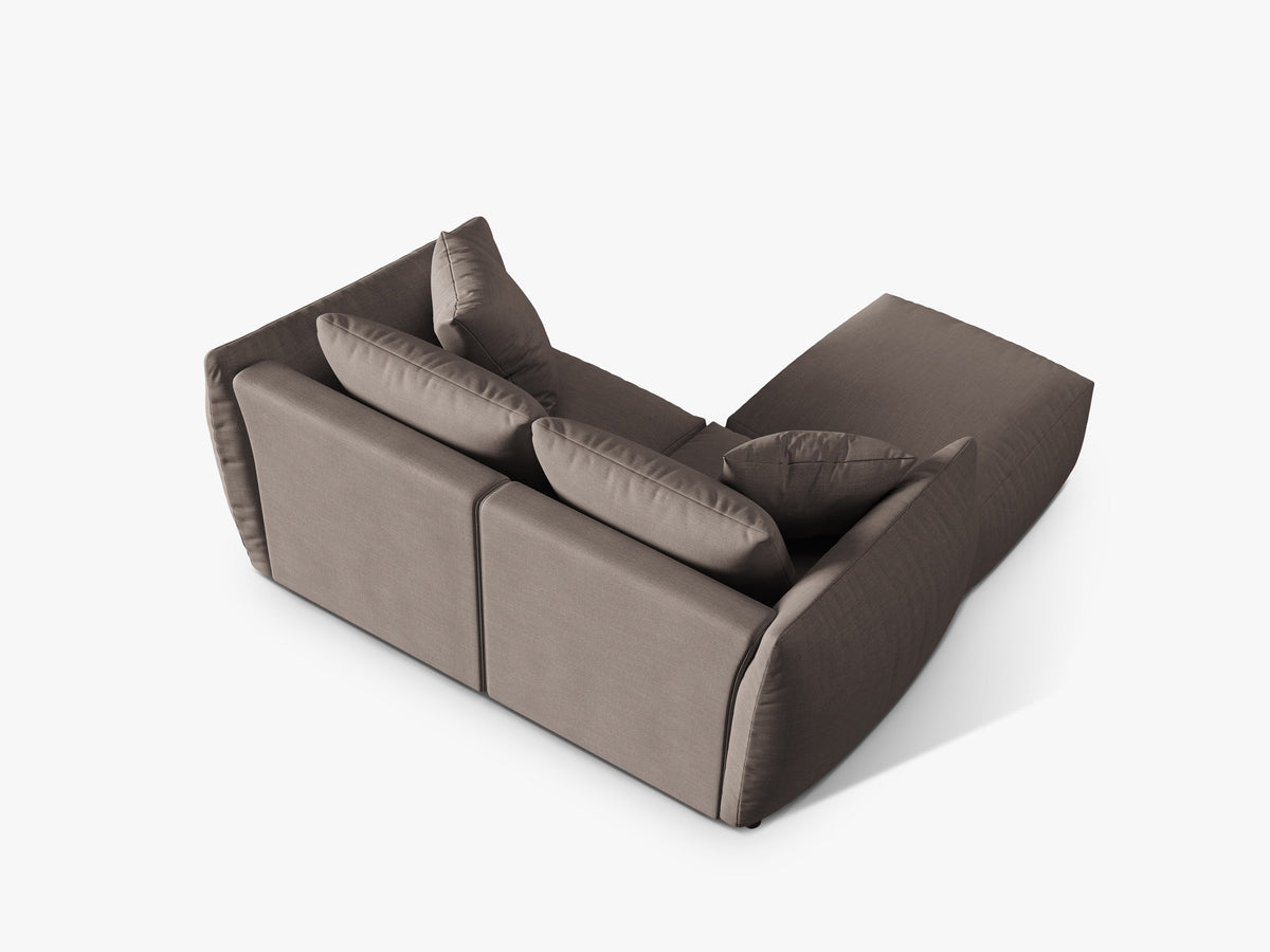 Chris Modular Ecksofa 4 Sitzer in Sand-LINS präsentiert im Onlineshop von KAQTU Design AG. L-Sofa links ist von Micadoni