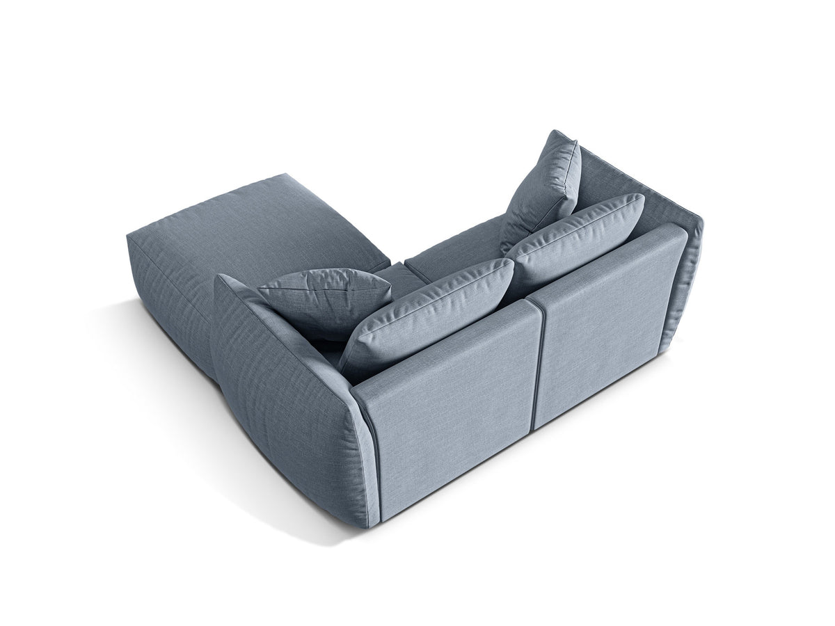 Chris Modular Ecksofa 4 Sitzer in Muted Blue-LINS präsentiert im Onlineshop von KAQTU Design AG. L-Sofa links ist von Micadoni
