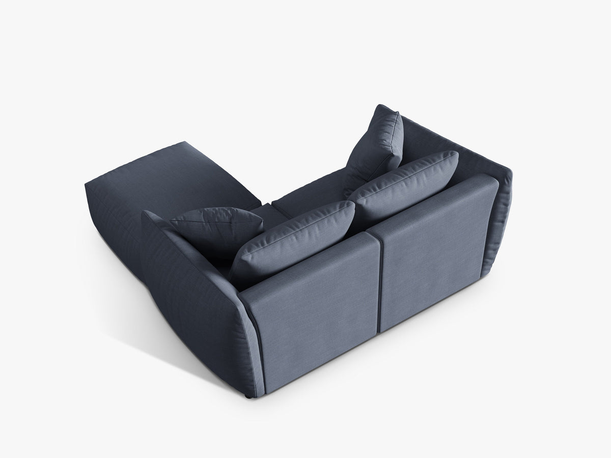 Chris Modular Ecksofa 4 Sitzer in Muted Blue-LINS präsentiert im Onlineshop von KAQTU Design AG. L-Sofa links ist von Micadoni