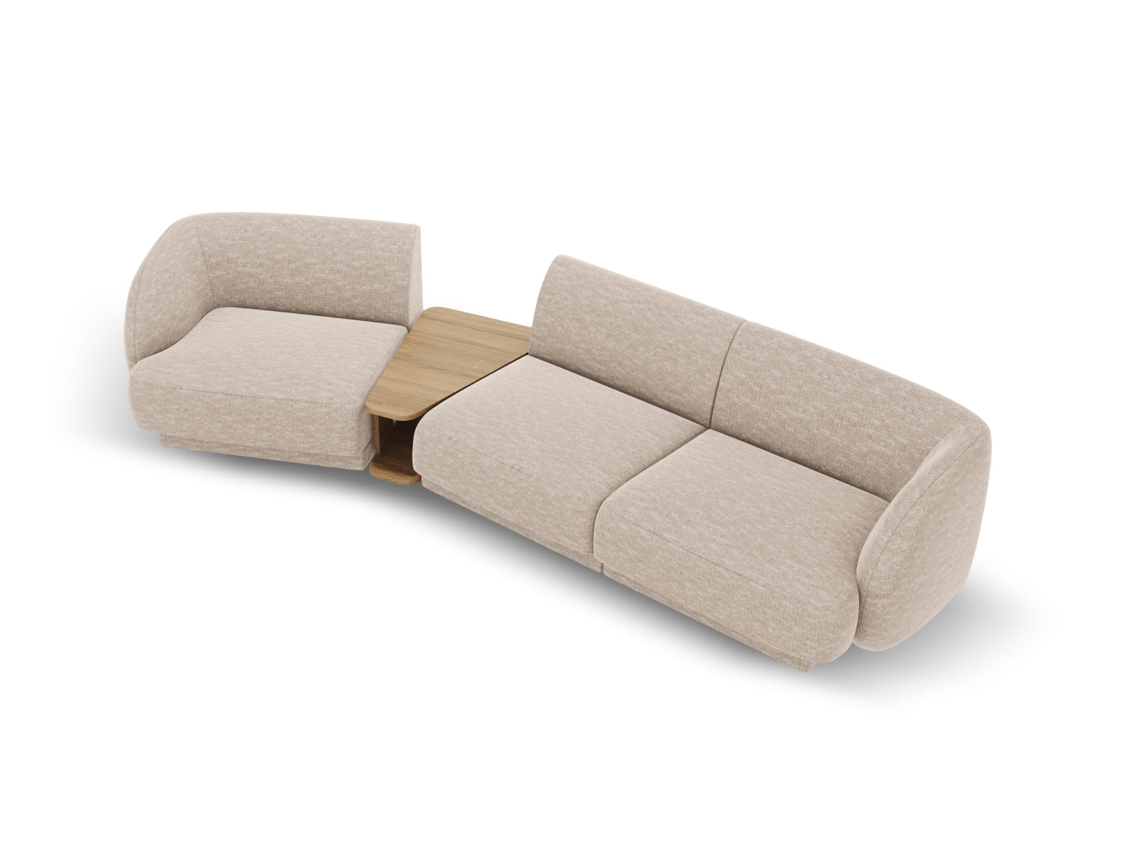 Miley Modulares Sofa links 3 Sitzer in Beige präsentiert im Onlineshop von KAQTU Design AG. L-Sofa links ist von Micadoni