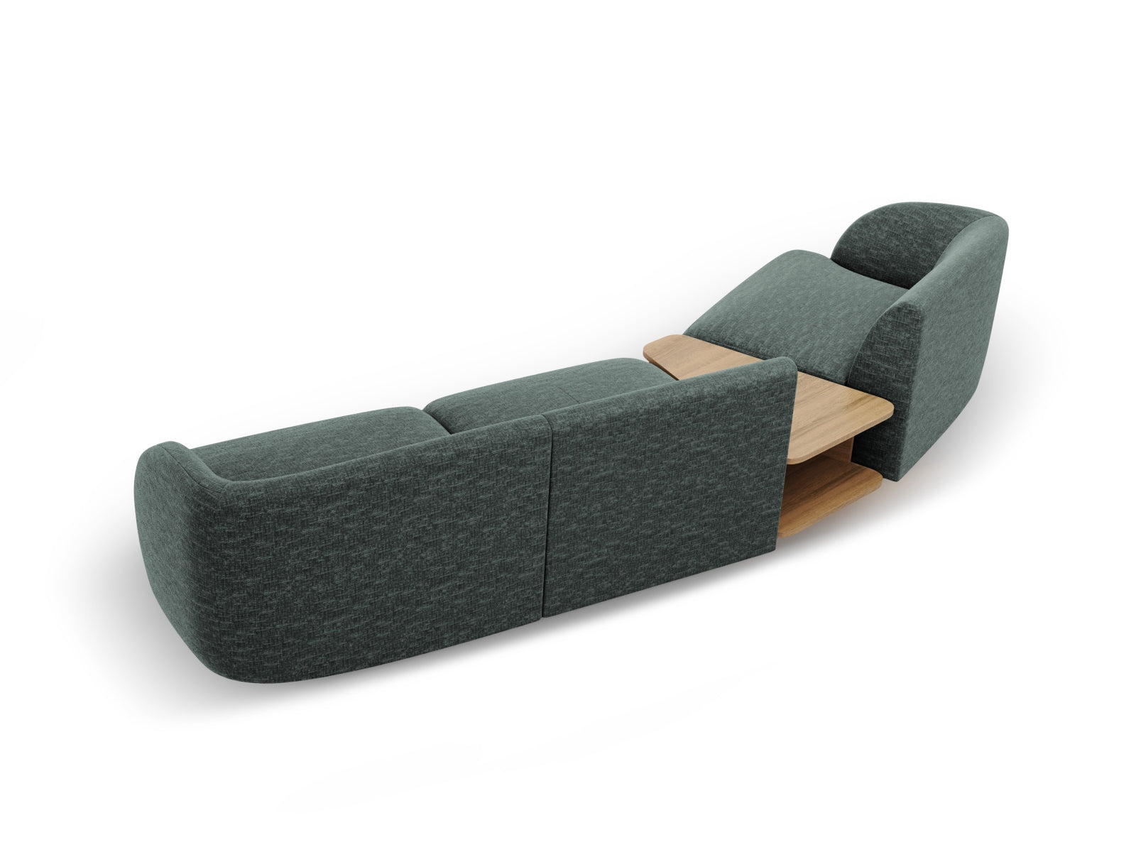 Miley Modulares Sofa links 3 Sitzer in Petrol präsentiert im Onlineshop von KAQTU Design AG. L-Sofa links ist von Micadoni