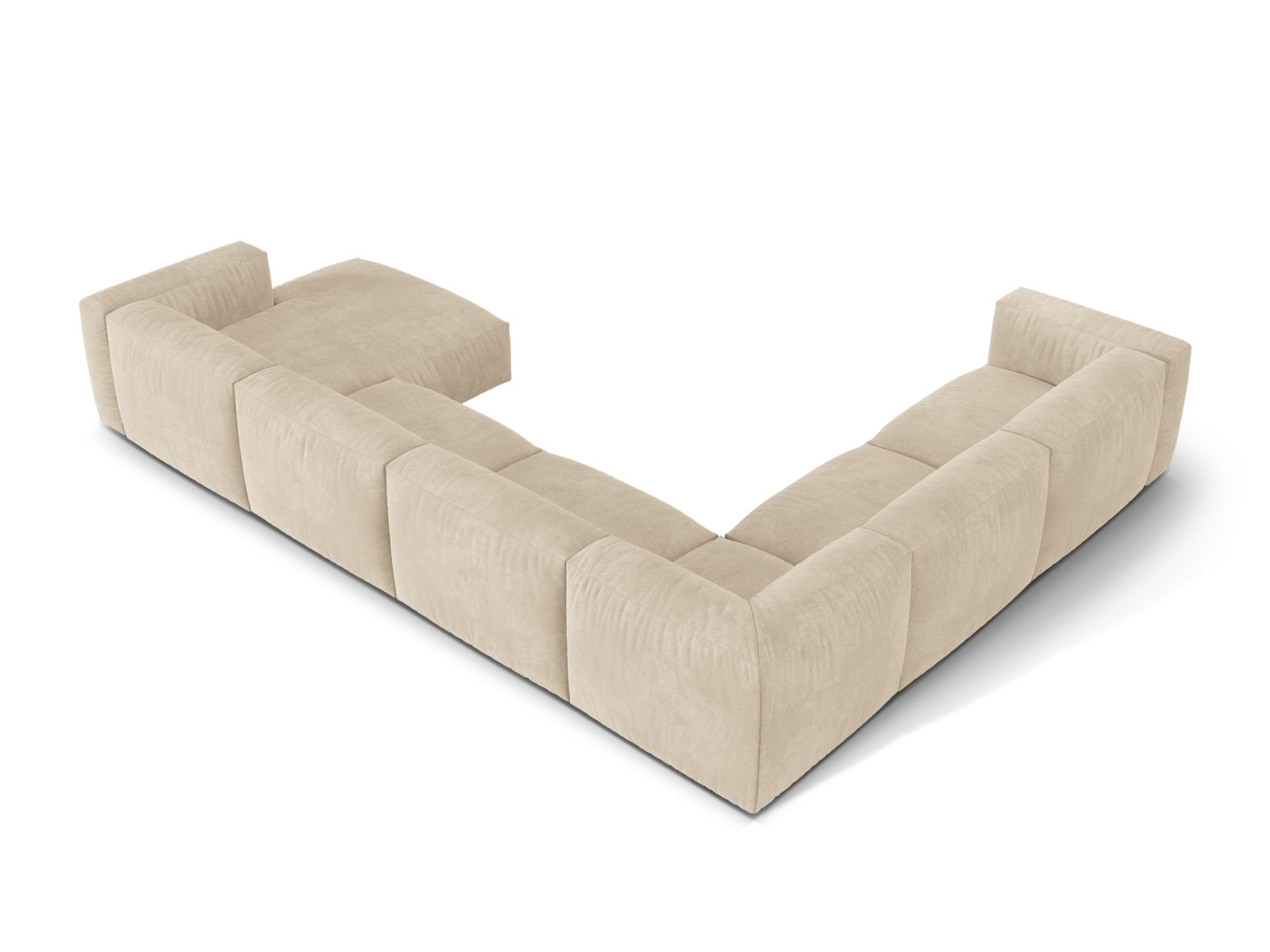 Stylisches 6-Sitzer Ecksofa Martina in linker Ausführung, ideal für gesellige Abende und zeitgemäße Einrichtung.