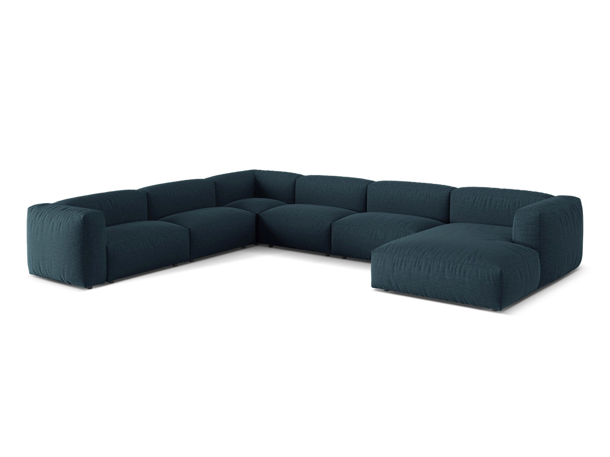 6-Sitzer Ecksofa links modular Martina in Blue Jeans-Boston präsentiert im Onlineshop von KAQTU Design AG. Ecksofa links ist von Micadoni