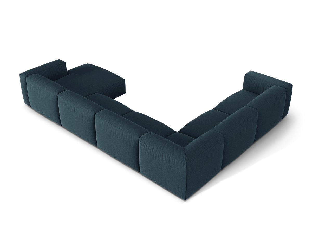 6-Sitzer Ecksofa links modular Martina in Blue Jeans-Boston präsentiert im Onlineshop von KAQTU Design AG. Ecksofa links ist von Micadoni