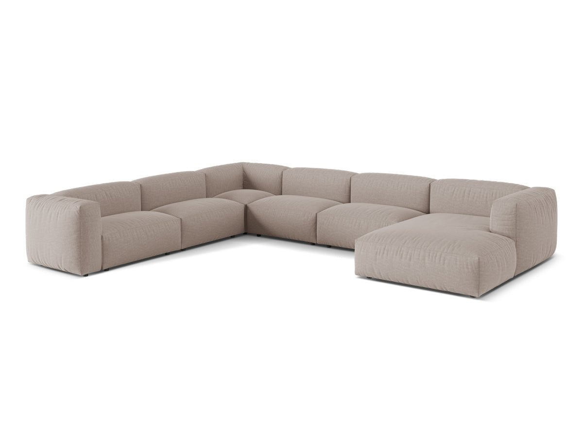 6-Sitzer Ecksofa links modular Martina in Dark Beige-Boston präsentiert im Onlineshop von KAQTU Design AG. Ecksofa links ist von Micadoni
