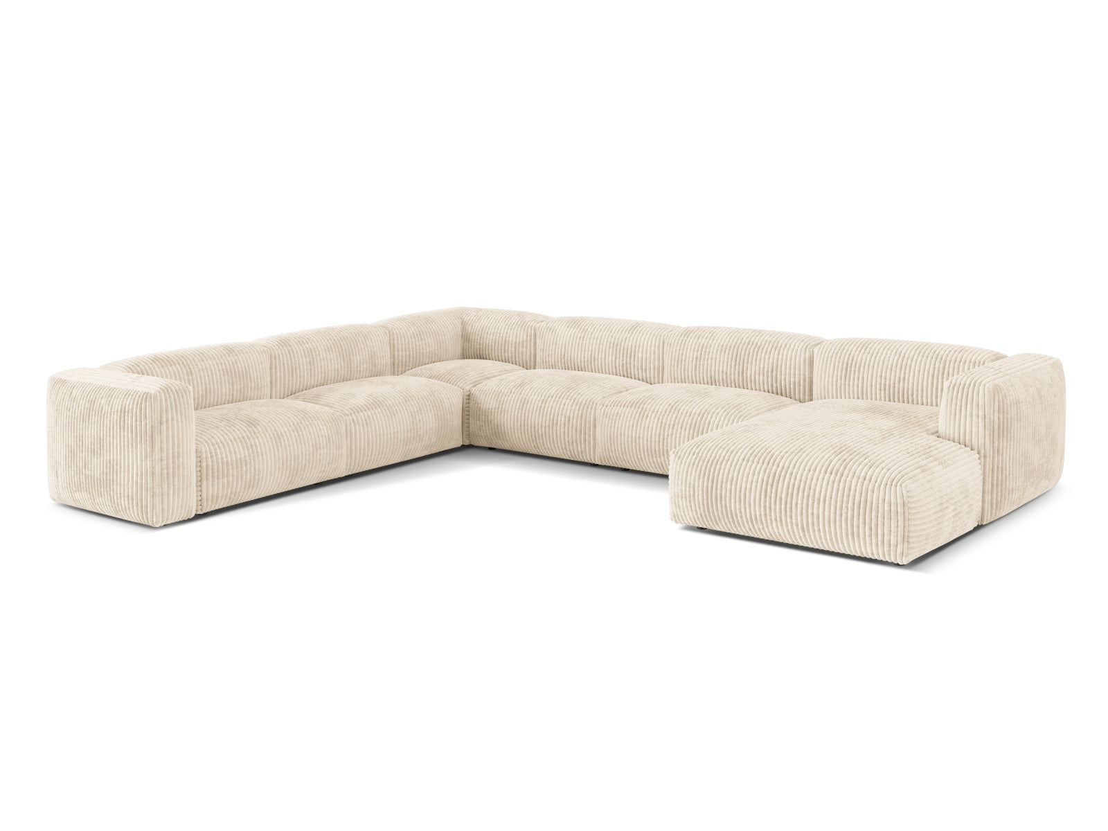 6-Sitzer Ecksofa links modular XL Martina in Light Beige-Tilia präsentiert im Onlineshop von KAQTU Design AG. Ecksofa links ist von Micadoni