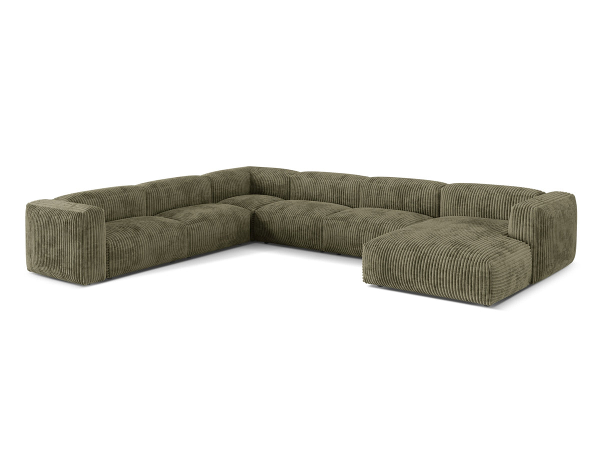 6-Sitzer Ecksofa links modular Martina in Moss Green-Tilia präsentiert im Onlineshop von KAQTU Design AG. Ecksofa links ist von Micadoni