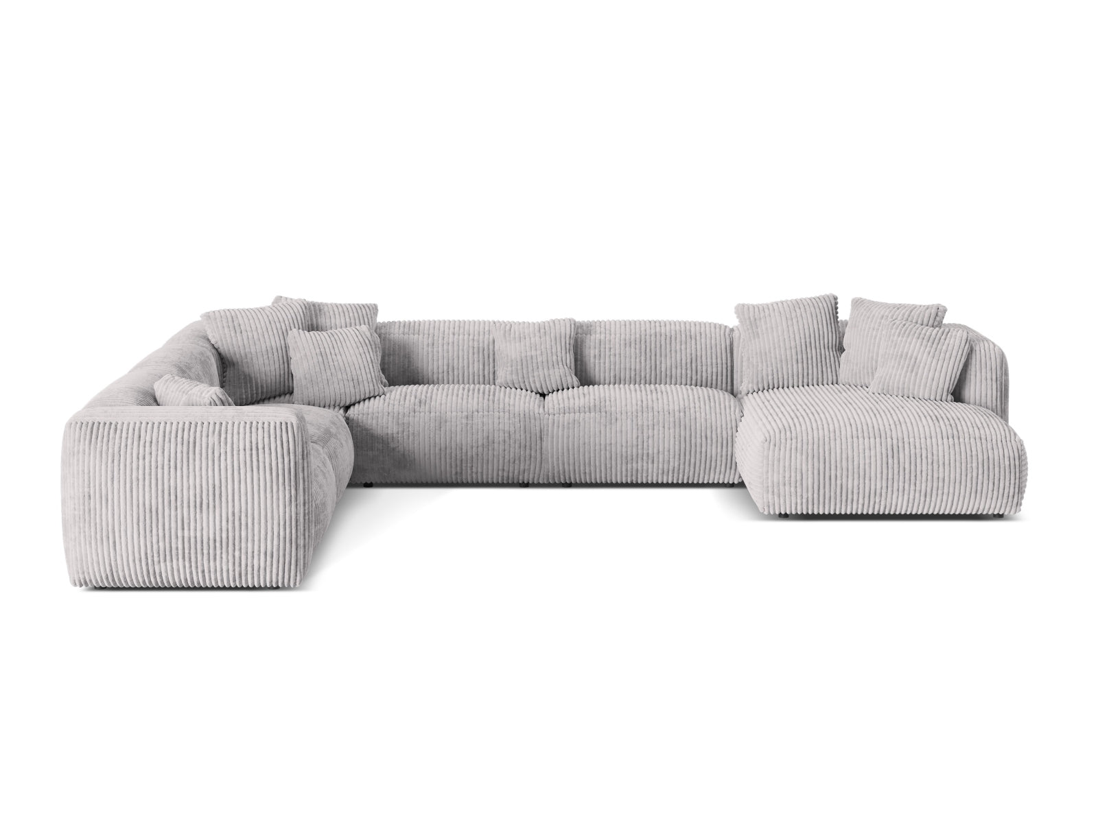 Modulares 6-Sitzer Ecksofa Martina in linker Variante, perfekt für stilvolle Wohnräume und entspannte Zusammenkünfte.