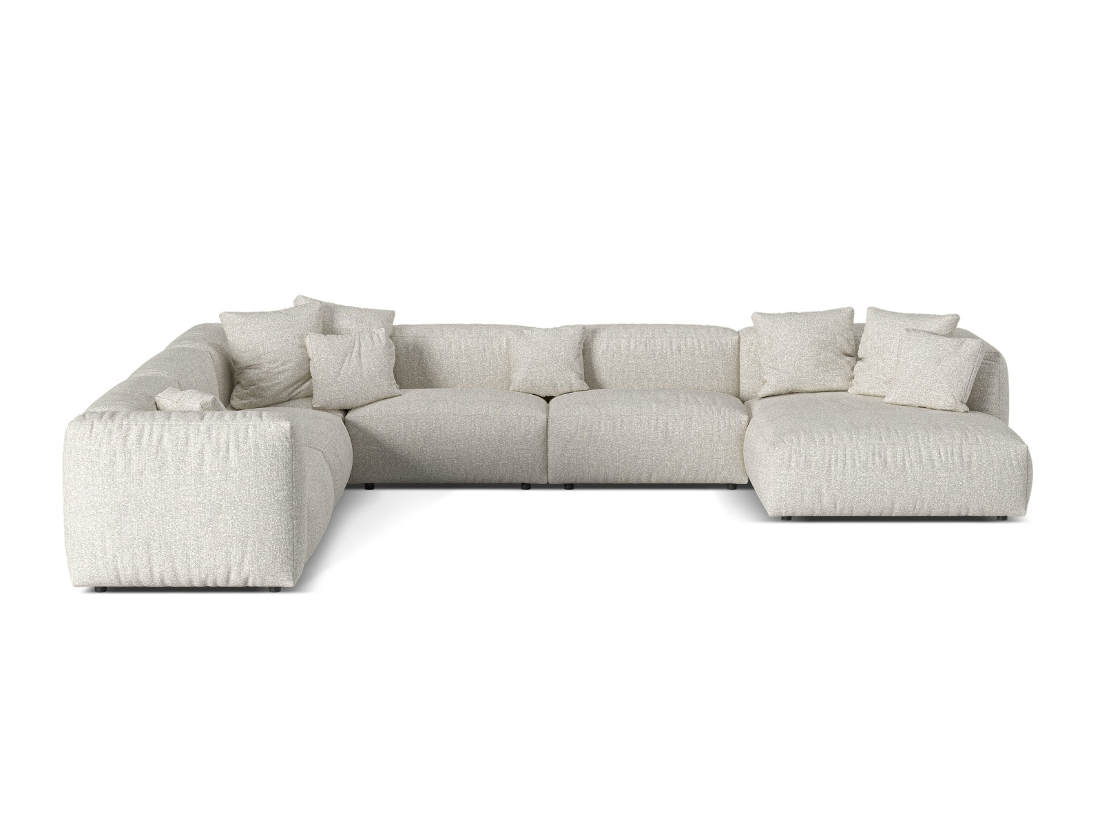 6-Sitzer Modular Ecksofa links XL Martina in Grey Beige Melange-Monet präsentiert im Onlineshop von KAQTU Design AG. Ecksofa links ist von Micadoni