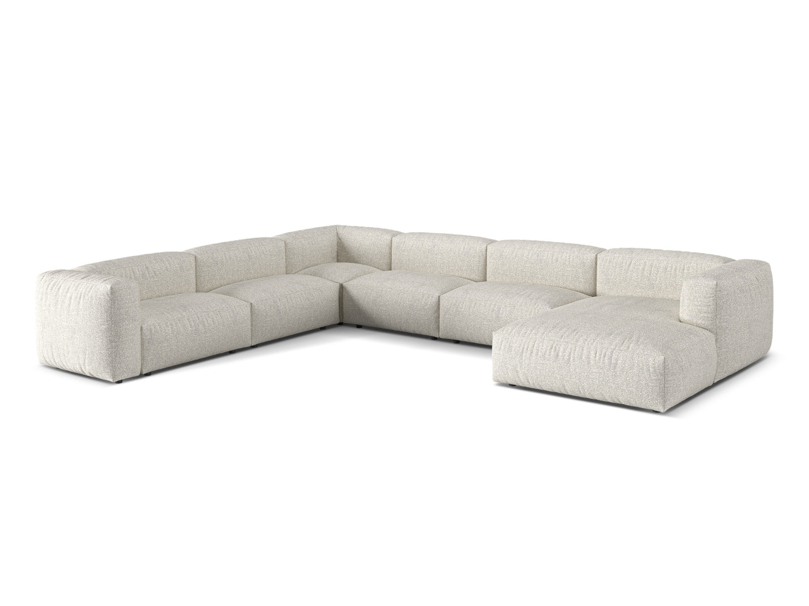 6-Sitzer Modular Ecksofa links XL Martina in Grey Beige Melange-Monet präsentiert im Onlineshop von KAQTU Design AG. Ecksofa links ist von Micadoni