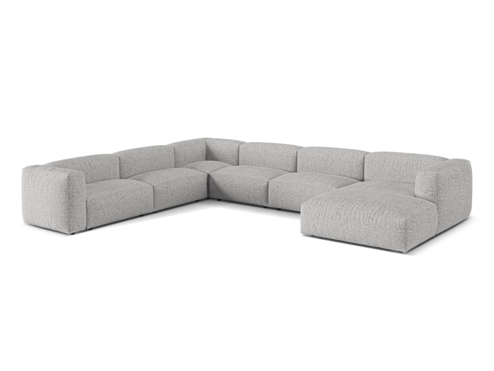 Modulares 6-Sitzer Ecksofa Martina in linker Ausführung, ideal für gemütliche Abende und modernes Wohndesign.