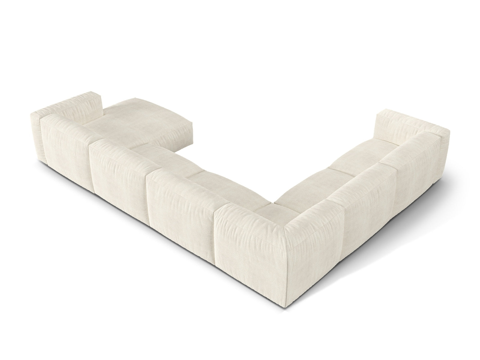 Elegantes 6-Sitzer Ecksofa Martina in linker Variante, perfekt für gemütliche Zusammenkünfte und modernes Wohndesign.