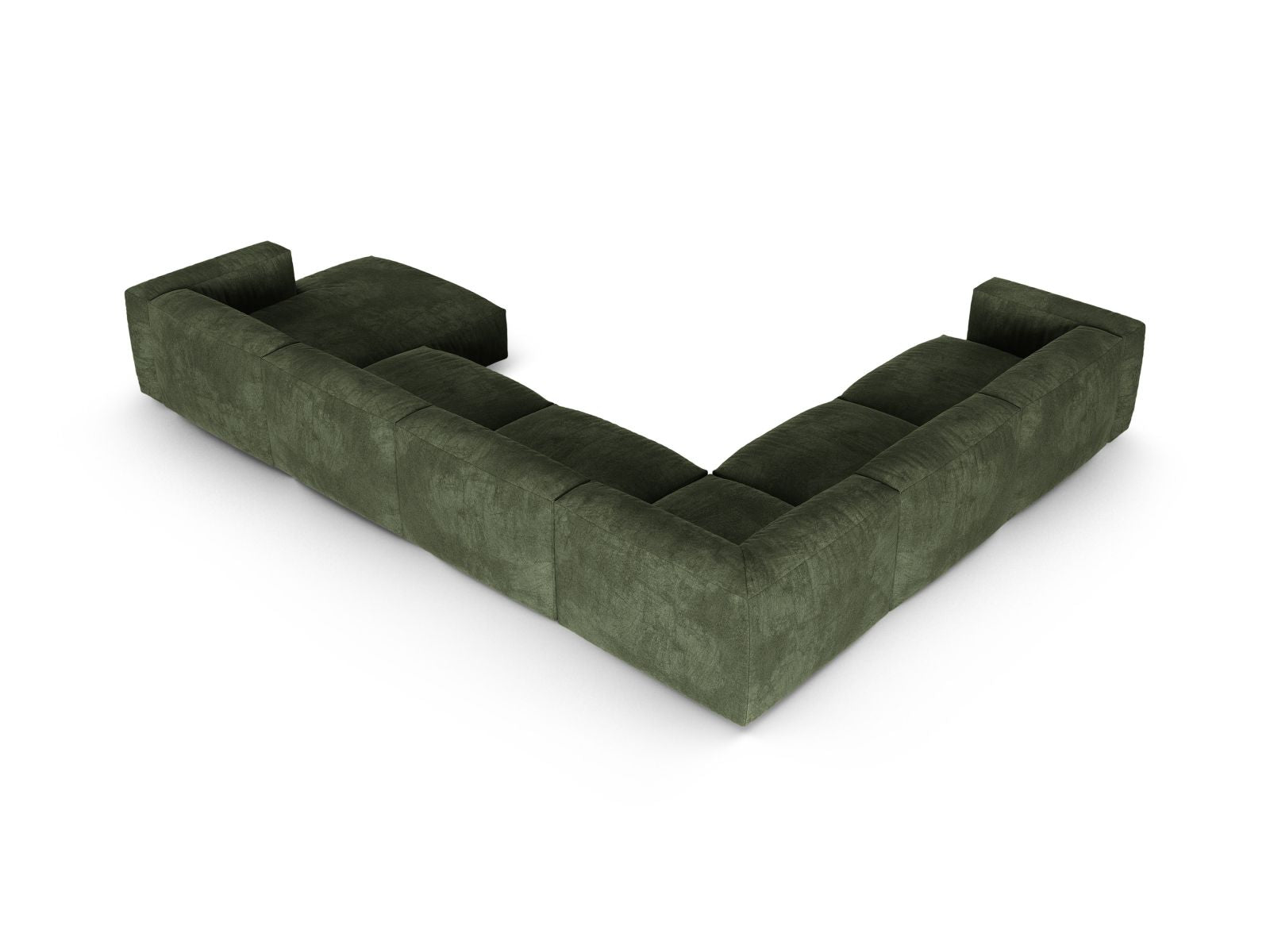 Modulares 6-Sitzer Ecksofa links XL Martina in modernem Green-Vogue, perfekt für gemütliche und stilvolle Wohnbereiche von Micadoni.