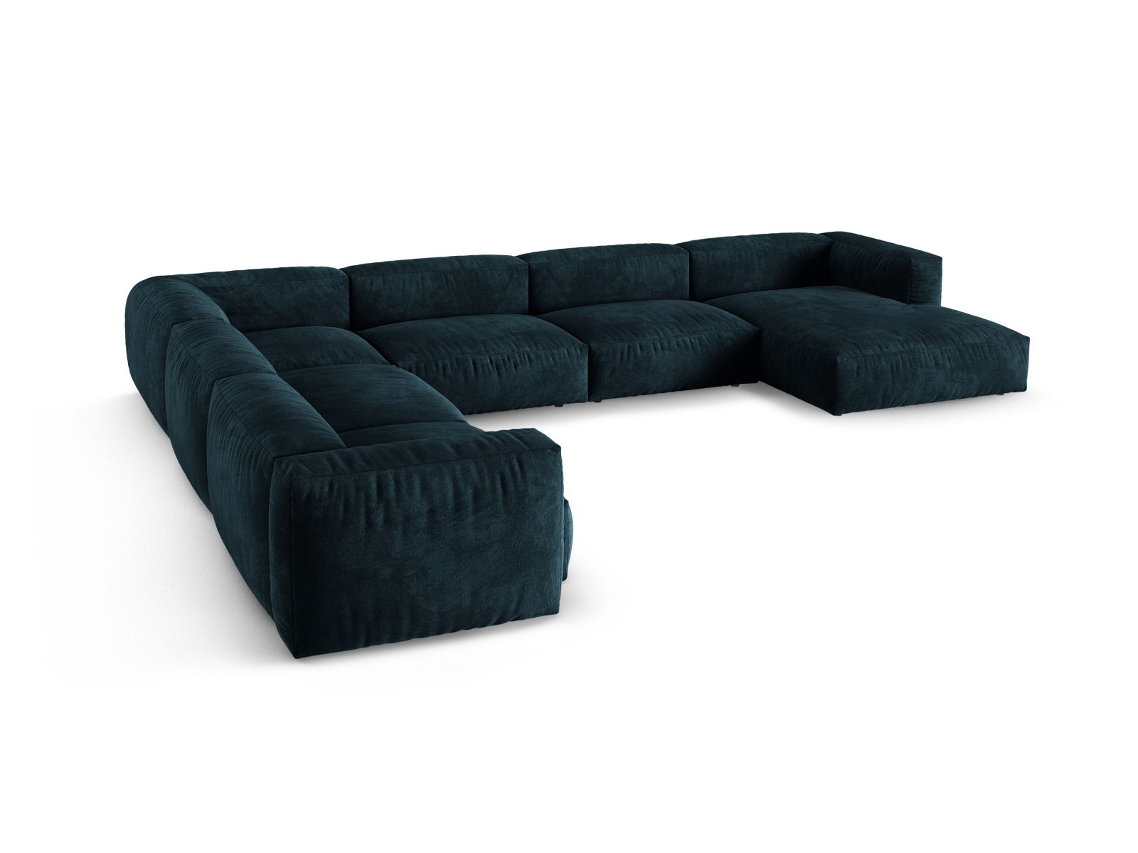 Elegantes 6-Sitzer Ecksofa links XL Martina in stilvollem Petrol, ideal für großzügige Wohnräume und entspannte Abende.