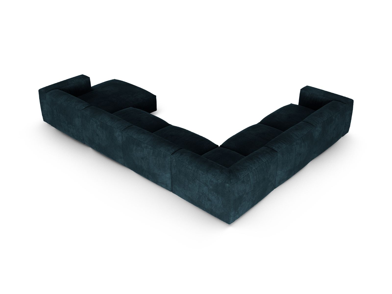 Modulares 6-Sitzer Ecksofa links XL Martina in modernem Petrol, perfekt für gesellige Runden und stilvolle Einrichtung.