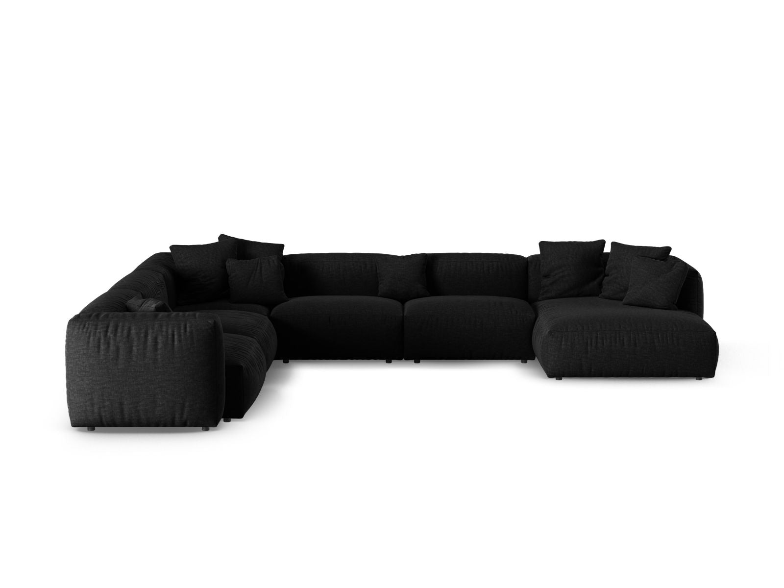 Elegantes 6-Sitzer Ecksofa Martina in modischem Moss Green-Tilia, perfekt für gesellige Abende und stilvolle Einrichtungsideen.