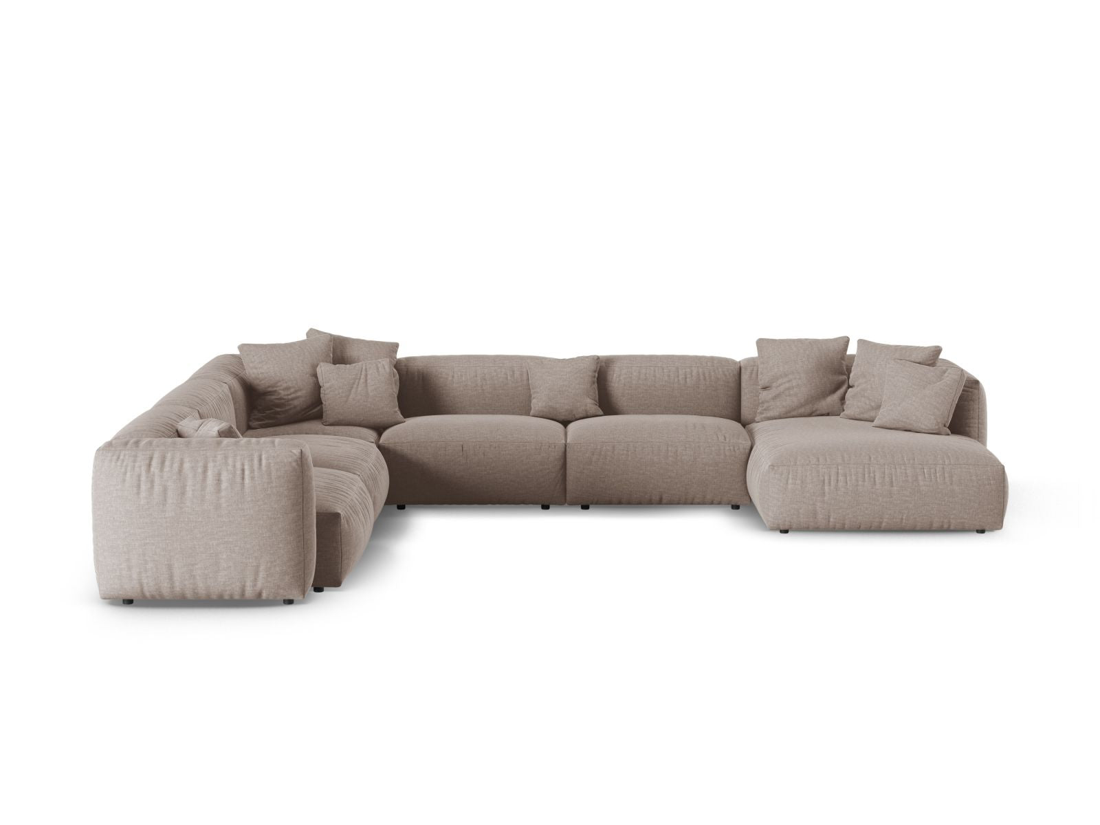 6-Sitzer Ecksofa links modular XL Martina in Dark Beige-Boston präsentiert im Onlineshop von KAQTU Design AG. Ecksofa links ist von Micadoni